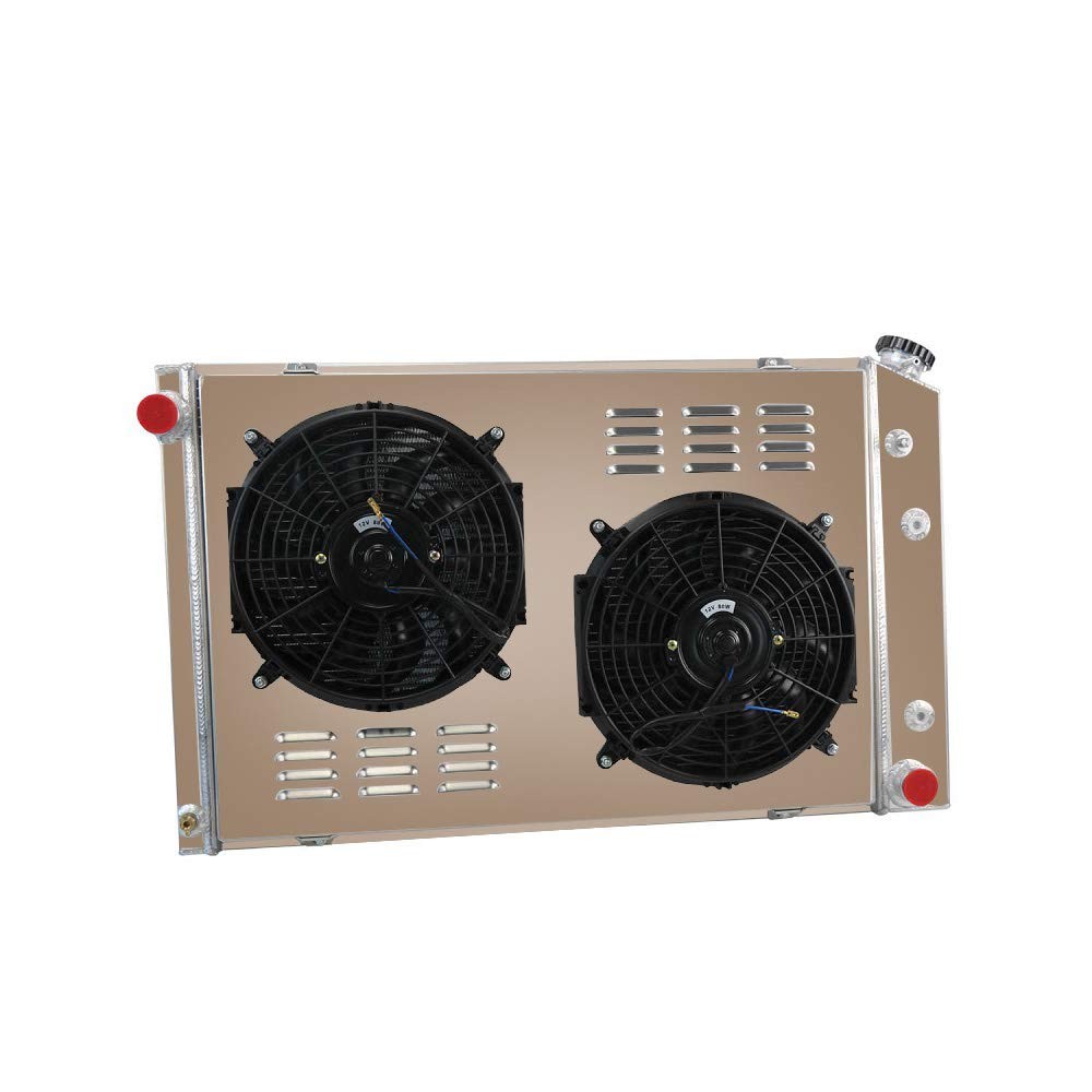 3 Row Alum Radiator+Shroud Fan 73-87 Chevy GMC C10 C20 C30 K10 5.7L 7.4L V8