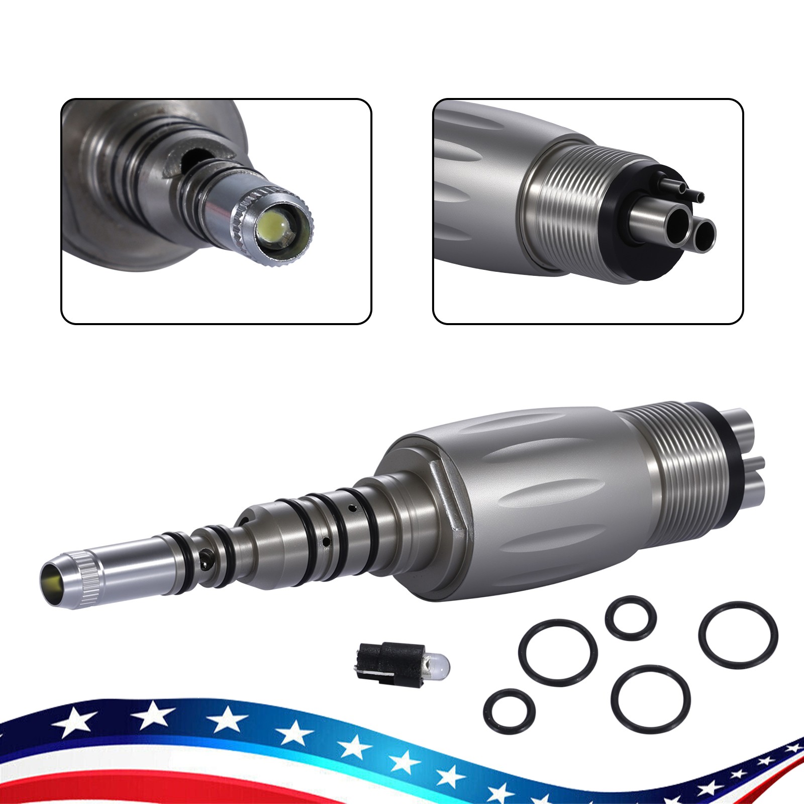 Dental slow low Speed handpiece kit straight nosecone+air motor 4 hole nsk style