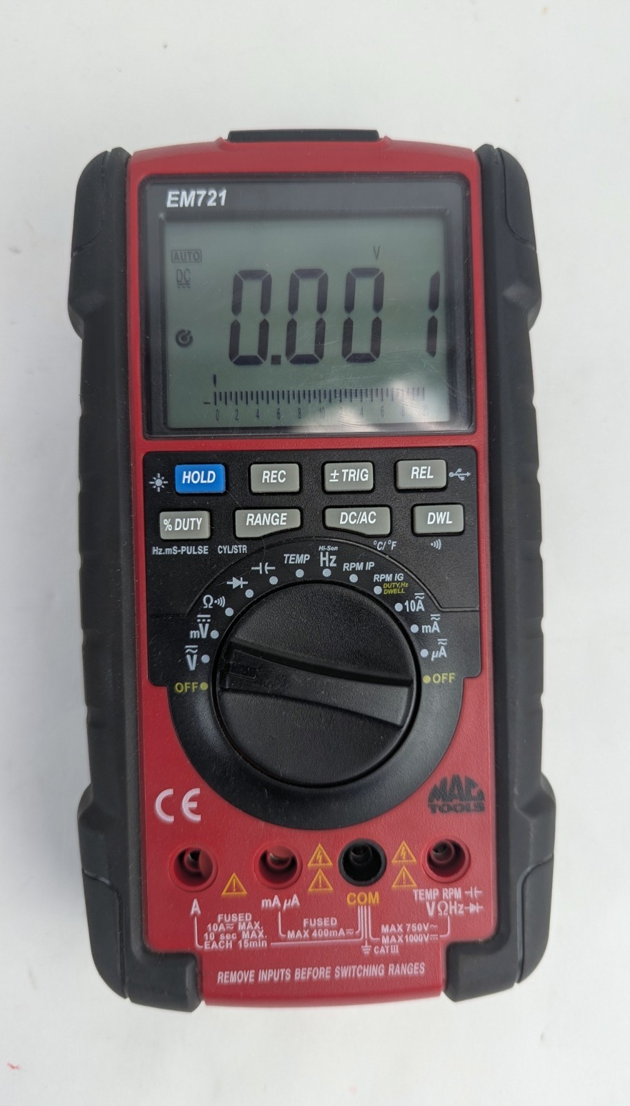 MAC Tools EM721 Automotive Digital Multimeter Kit with Leads – Case – Manual