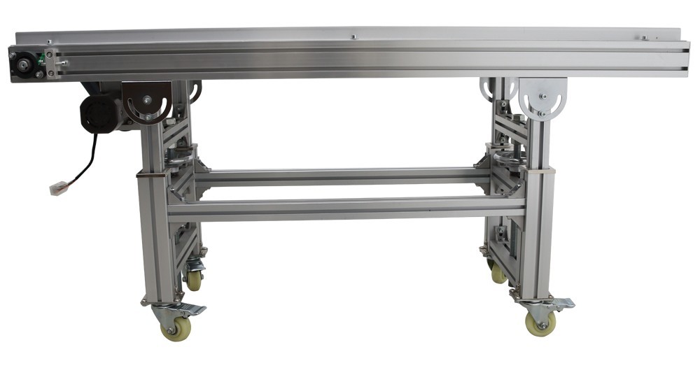 Length 59inch Width 11.8inch PVC Flat Belt Aluminum Frame Conveyor Machine 110V