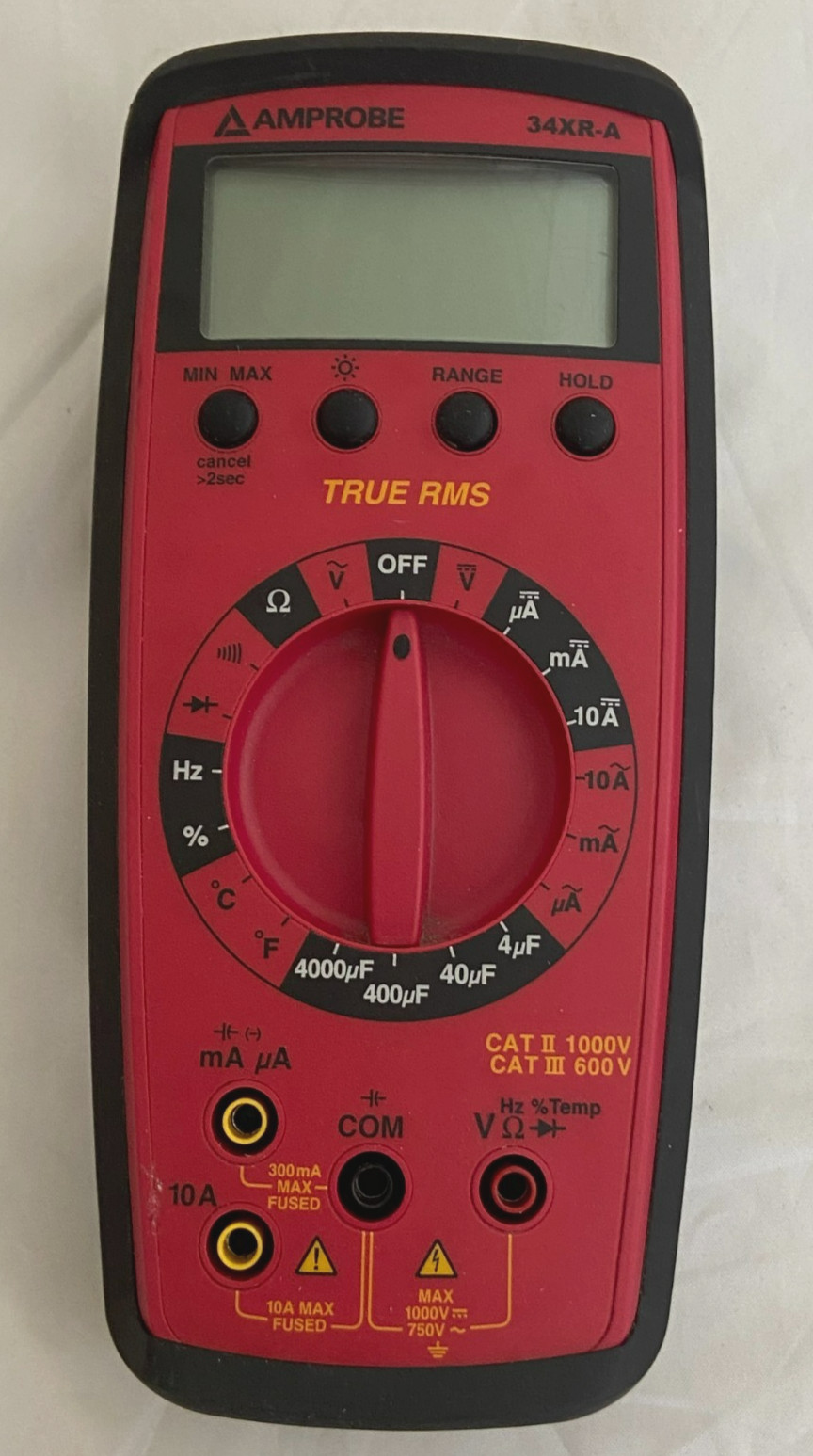 AMPROBE 34XR-A True RMS Digital-Backlight MULTIMETER w/Temperature Leads/Probes