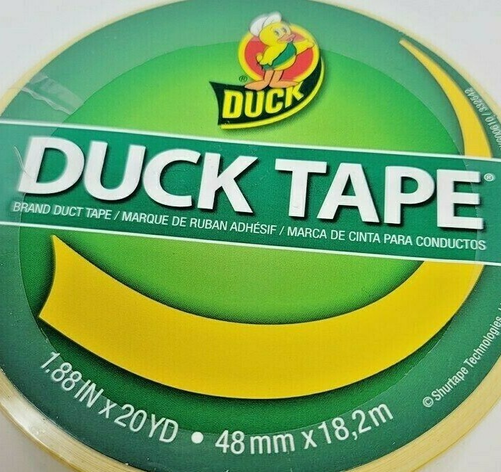 Duck Colored Duct Tape – Yellow – 1.88″ Width x 60 Ft Length, 1 Roll, 3″ Core