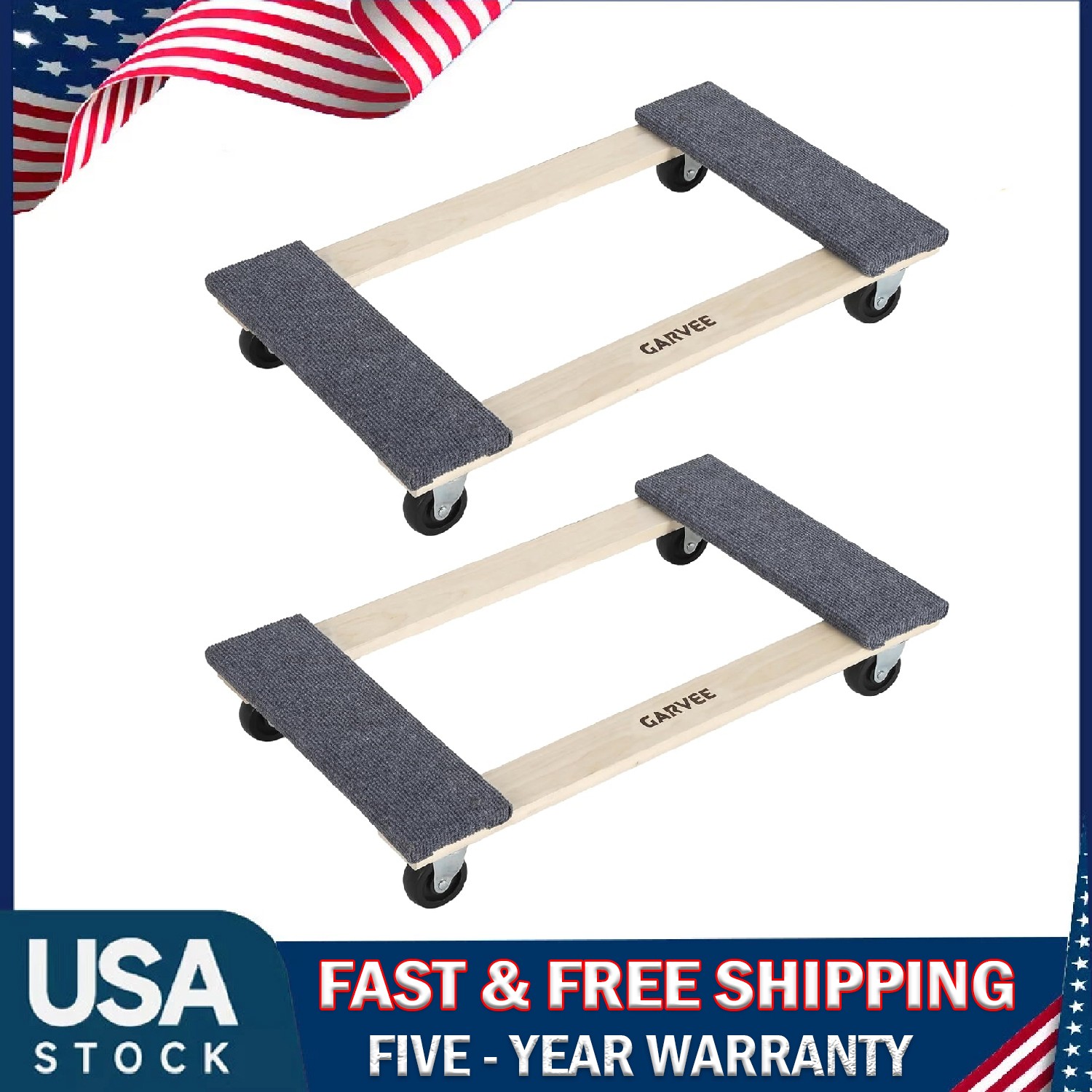 Heavy Duty Furniture Dolly 2-Pack, Moving Dolly with Swivel Wheels 1000 LBS Load