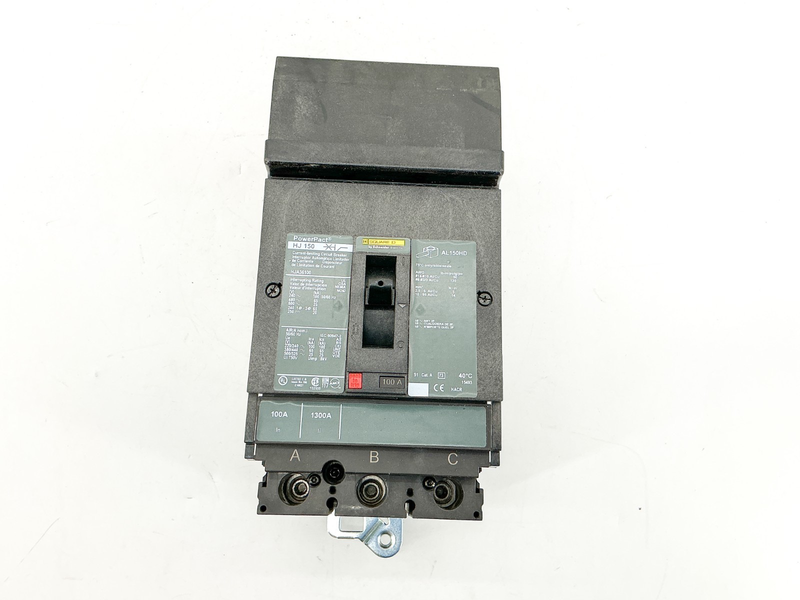 New Square D HJA36100 Circuit Breaker 3P 100A 600V 50/60Hz – No Box