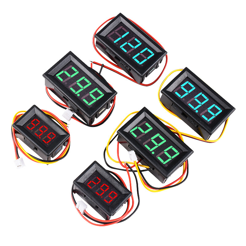 0.36″ 0.56» 2/3Wire DC 0-120V Voltmeter LED Panel 3-Digit Display Voltage Meter