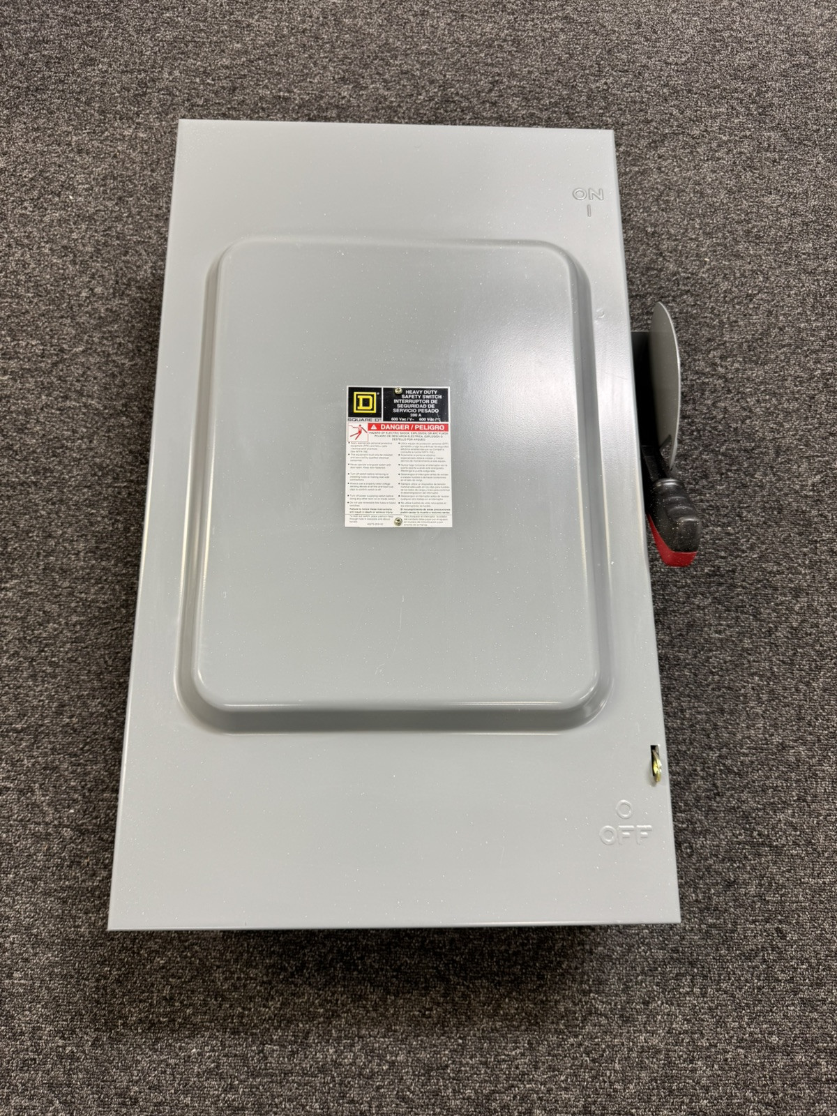 SQUARE D HU364 200 AMP 600V 3 POLE NEMA 1 NON FUSED DISCONNECT SAFETY SWITCH