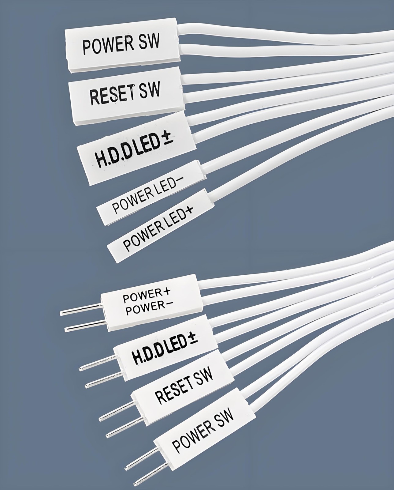White Motherboard Front Panel Extension Cables 24AWG HDD LED 100cm/39.4 Inch