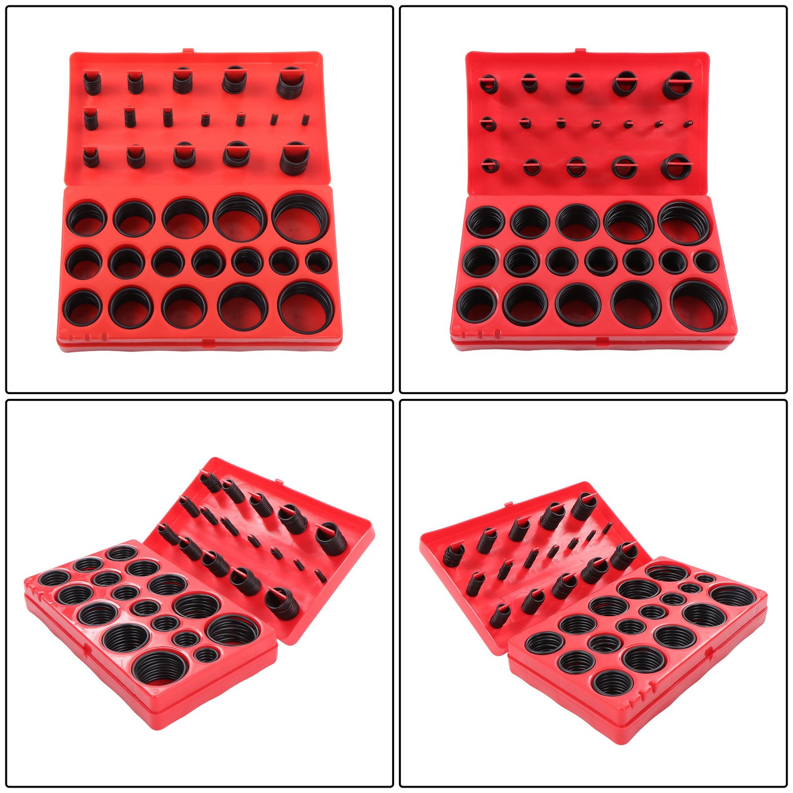 419 PCS Black O Ring Assortment Set Metric Oil Proof Kit 32 Size O-Ring Case