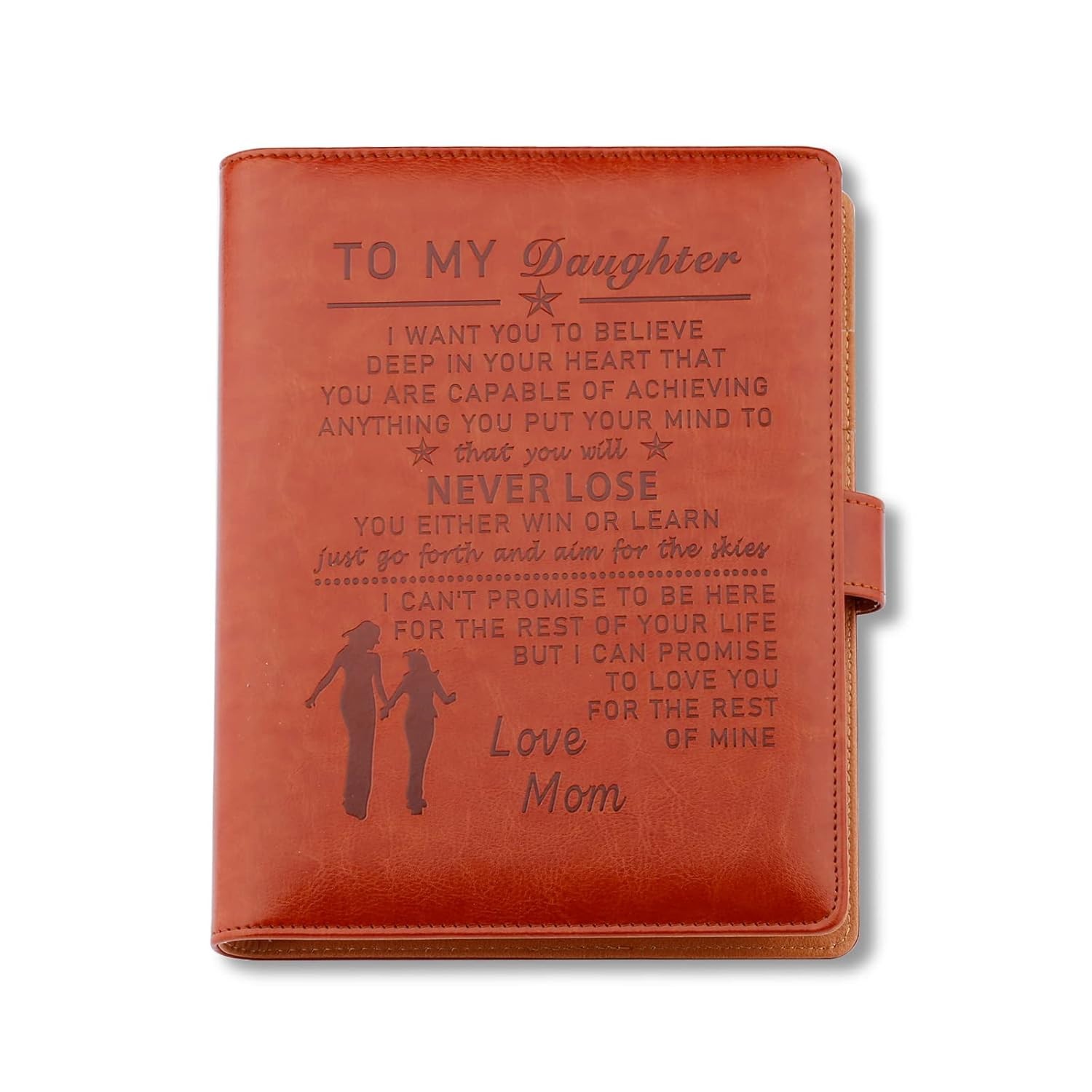 Leather Refillable Journal Notebook To My Daughter Gift 8.25×5.75 in Brown Diary