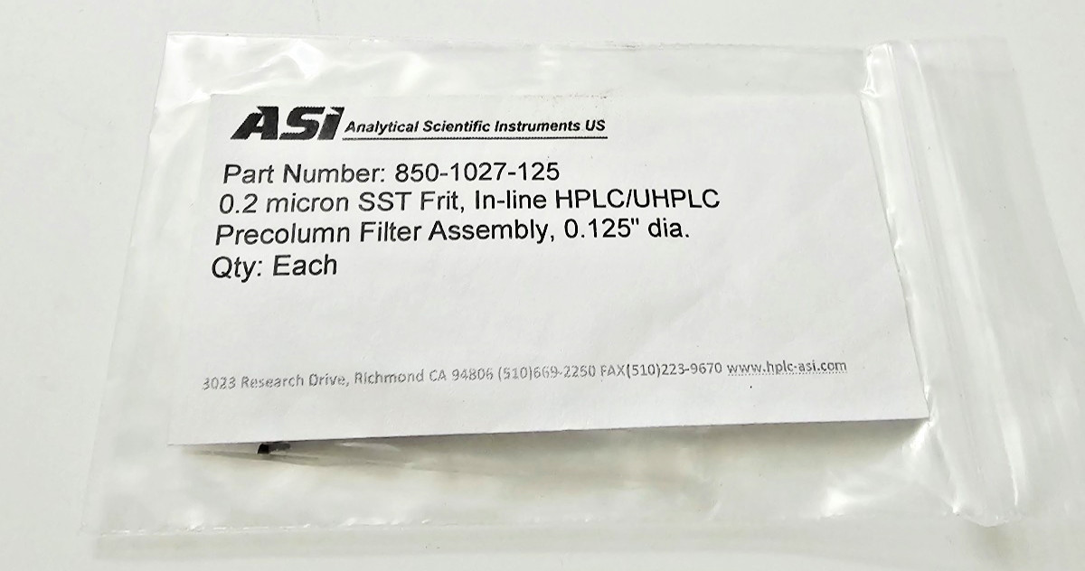 ASI 850-1027-125 0.2 micron SST Frit In-line HPLC/UHPLC Precolumn Filter Ass x2