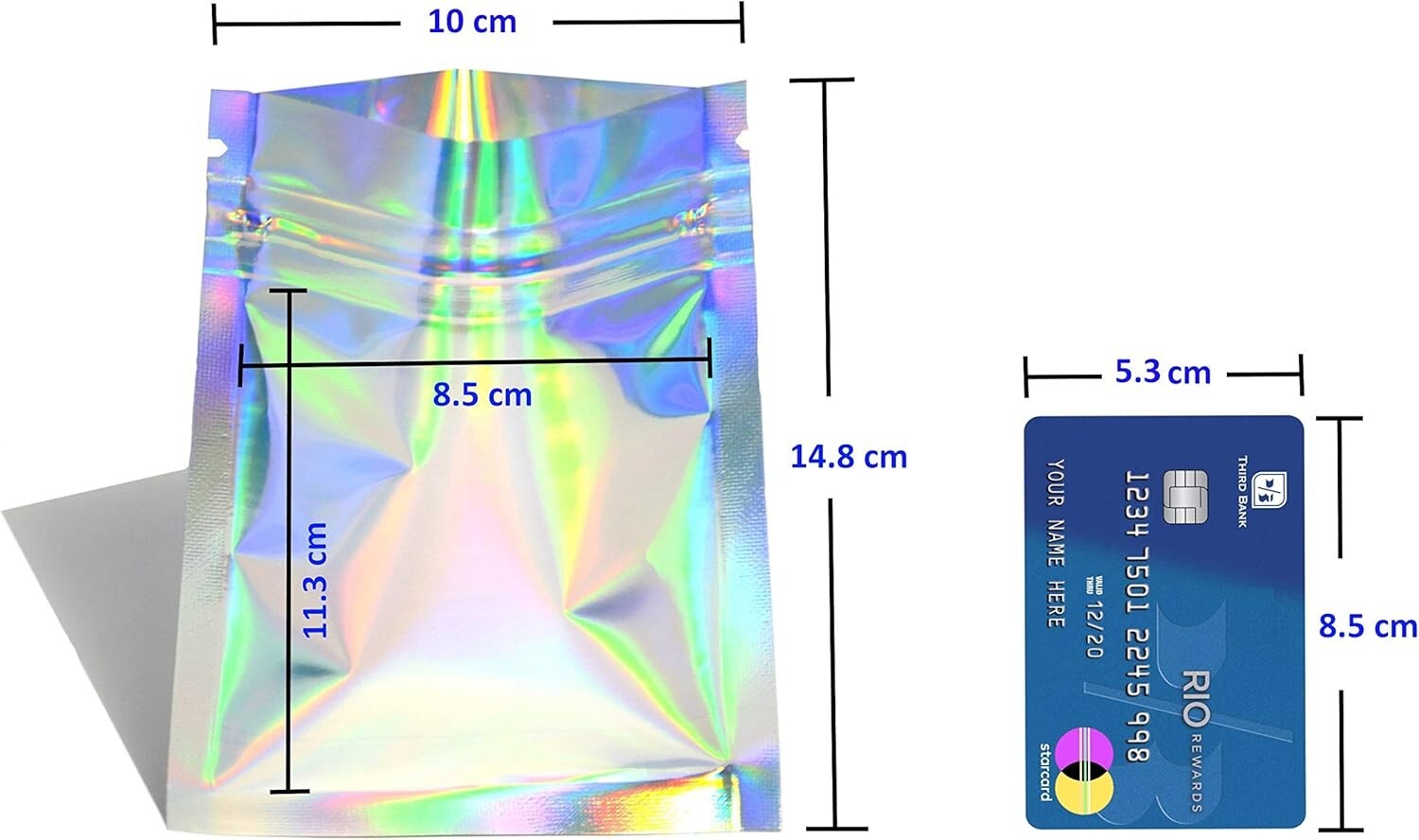 Resealable Zip Foil Storage Bags Holographic Iridescent | Food, Jewelry 4×6 [50]