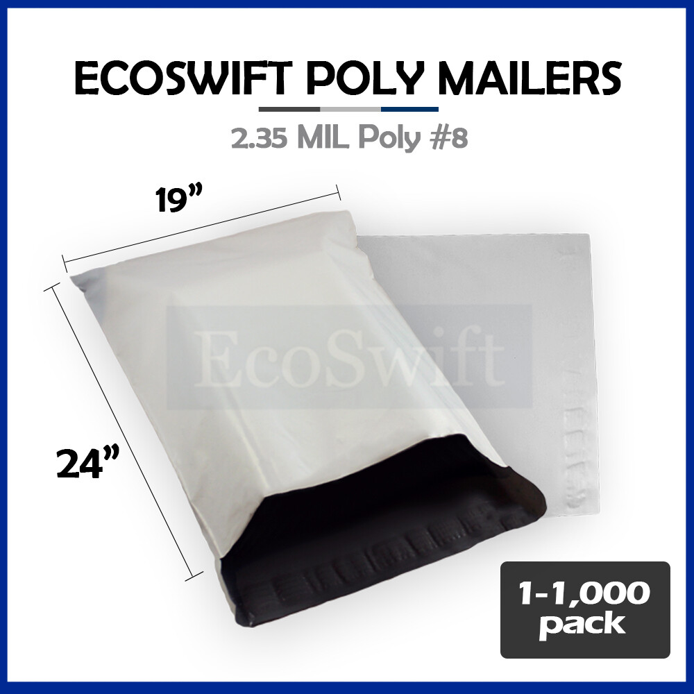 1-1000 19 x 23 “EcoSwift” Poly Mailers Envelopes Plastic Shipping Bags 2.35 MIL