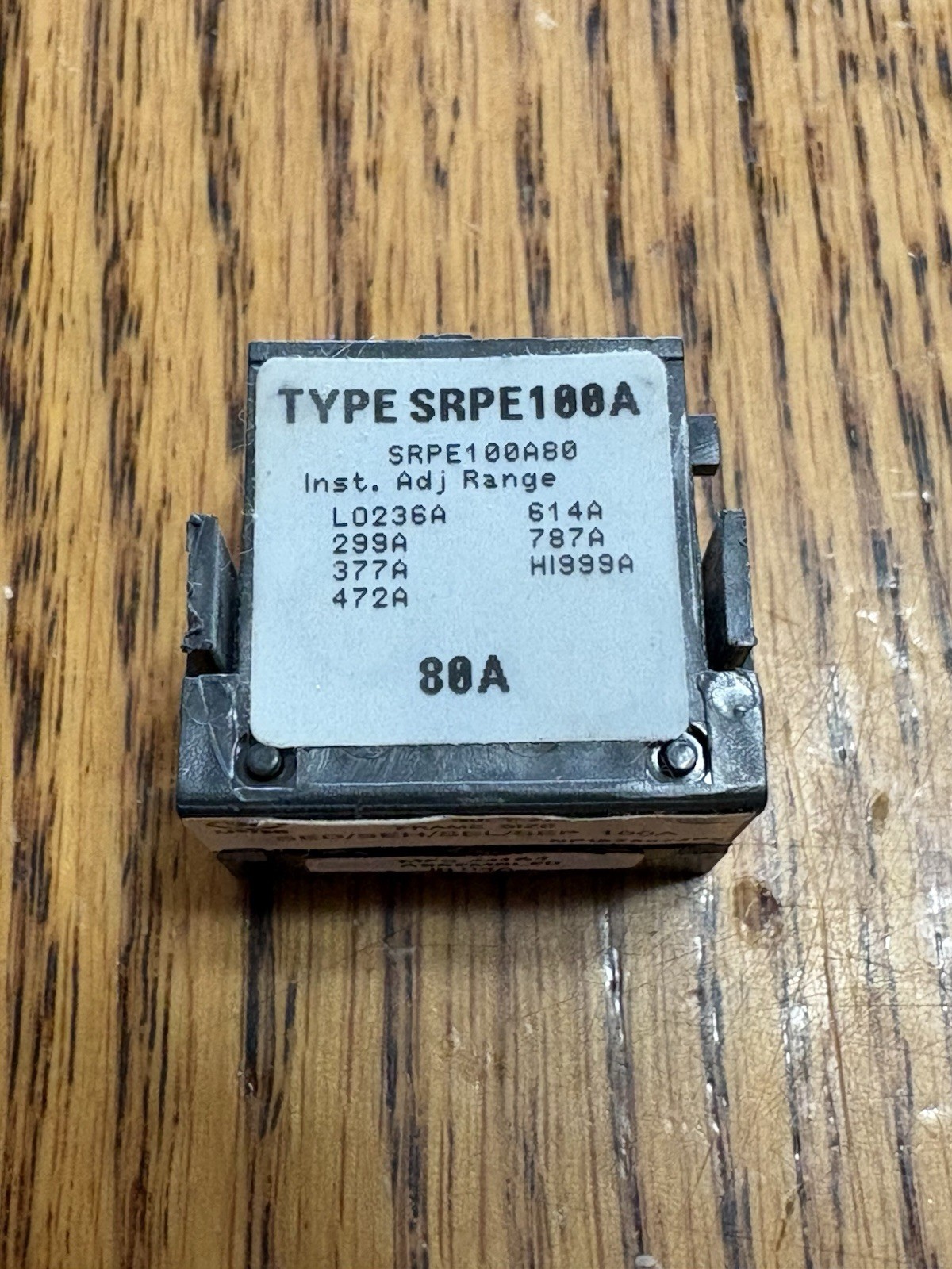 GE SPECTRA RMS RATING PLUG SRPE100A80 for 100A Sensor on SEDA, SEHA, SELA, SEPA