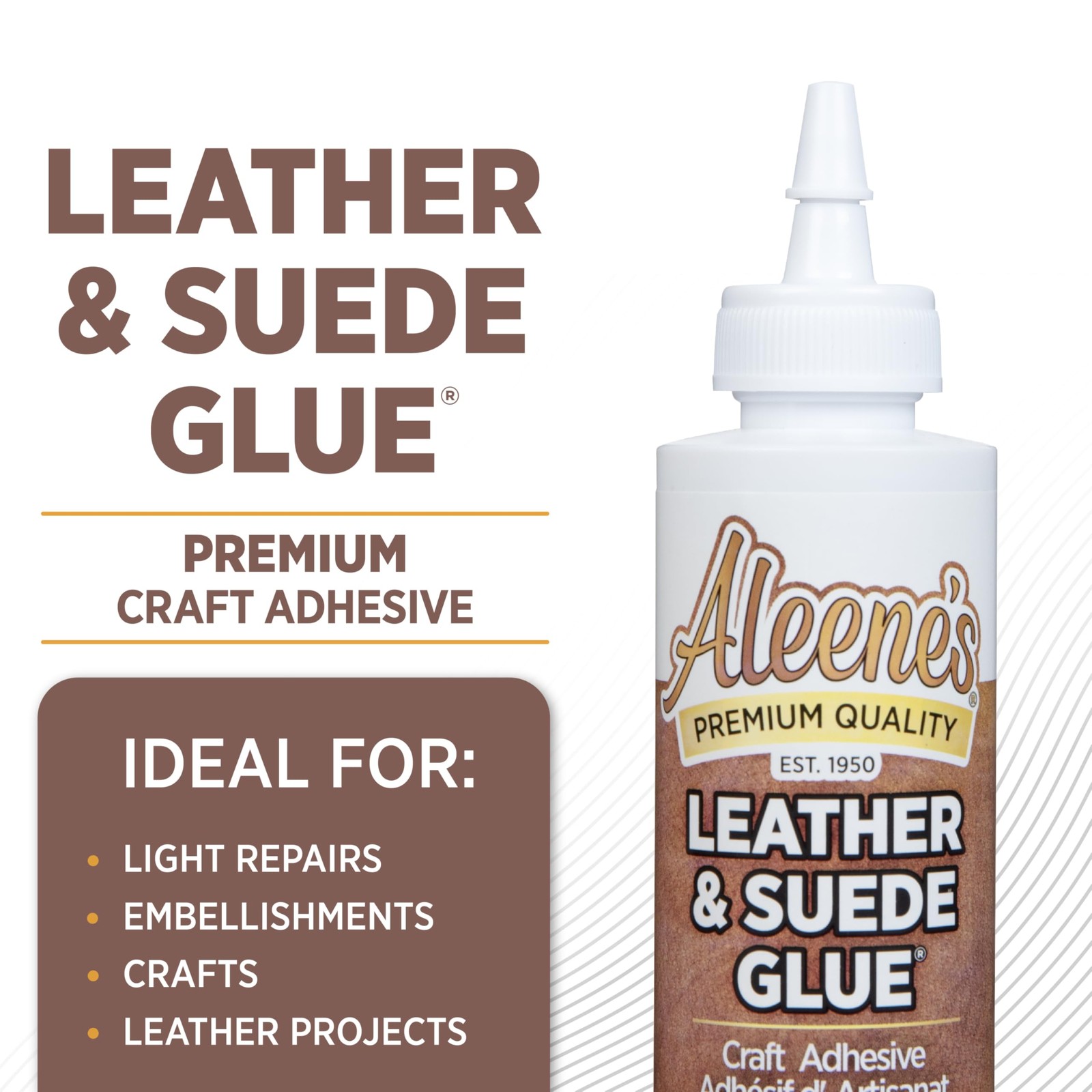 Aleene’s Leather & Suede Glue, Adhesive For Crafts, 4 fl oz, Clear
