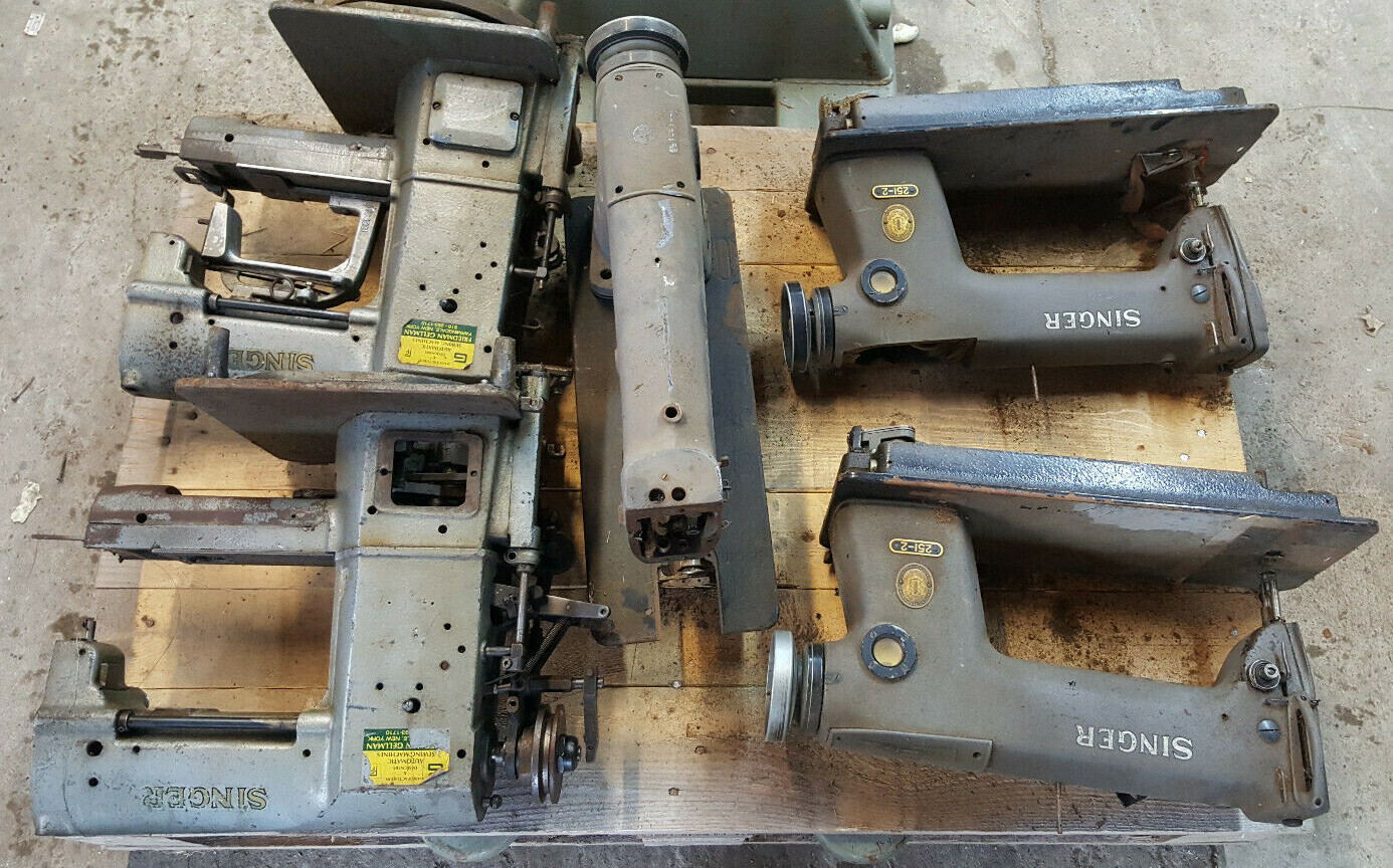 LOT OF 5 – SINGER INDUSTRIAL SEWING MACHINES FOR PARTS