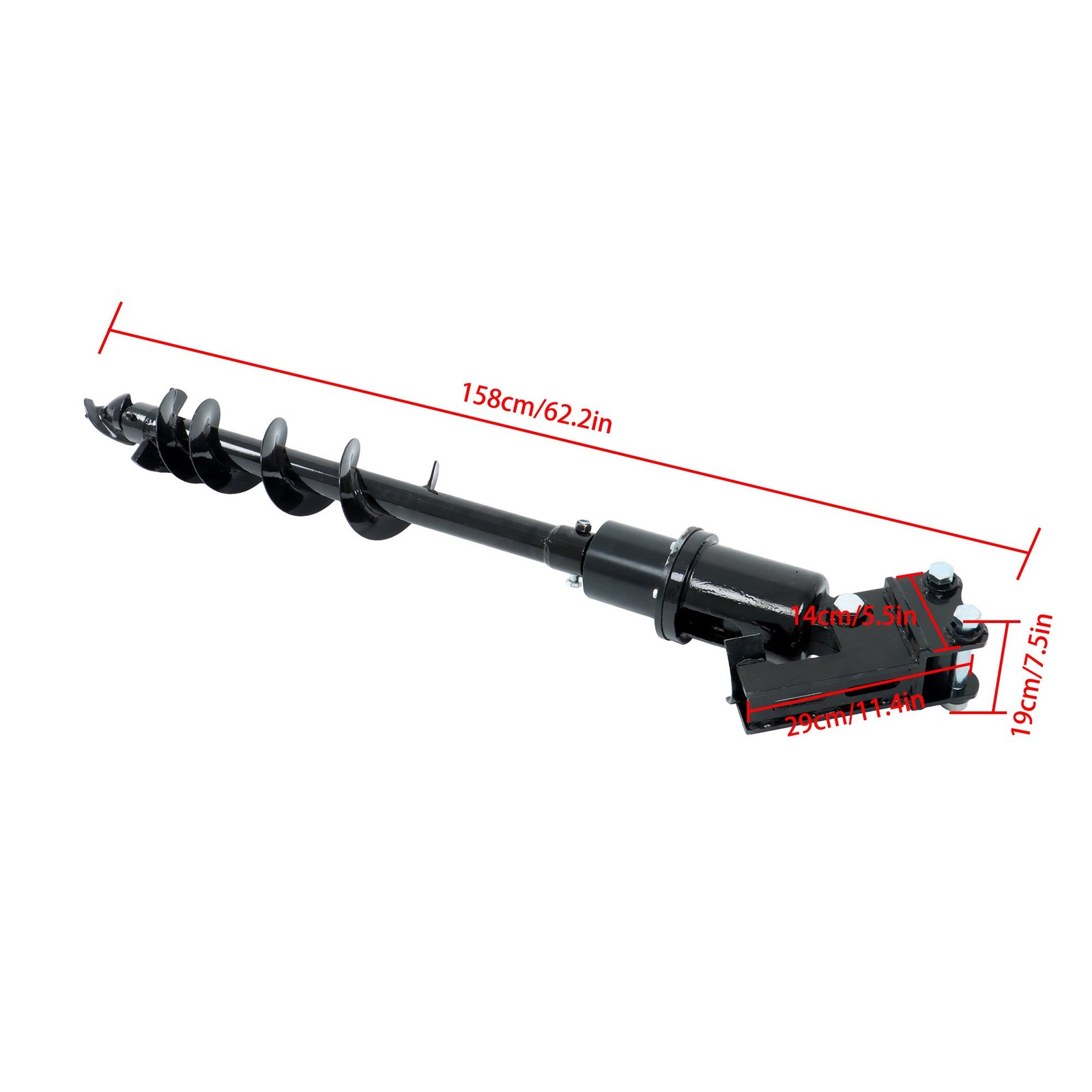 150mm 5.9inch Diameter Auger Drill Attachment with Hoses for Mini Excavator