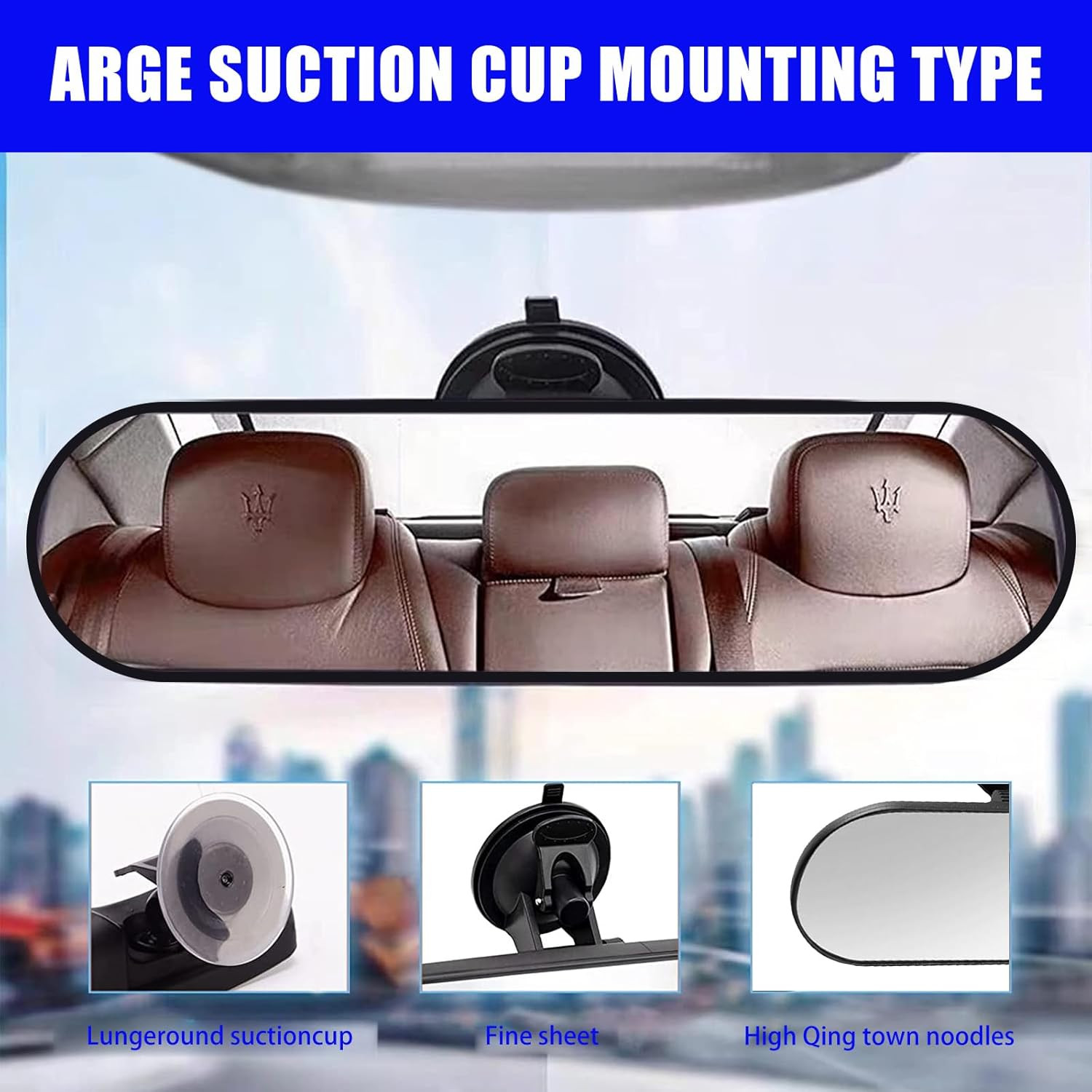 Espejo retrovisor ajustable con ventosa para la mayoría de vehículos.