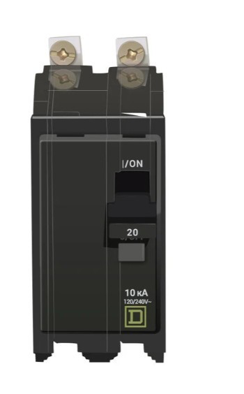 Square D QO240CP Circuit Breaker – 20 A, 2 Pole, 120/240 VAC Snap Lot of 2
