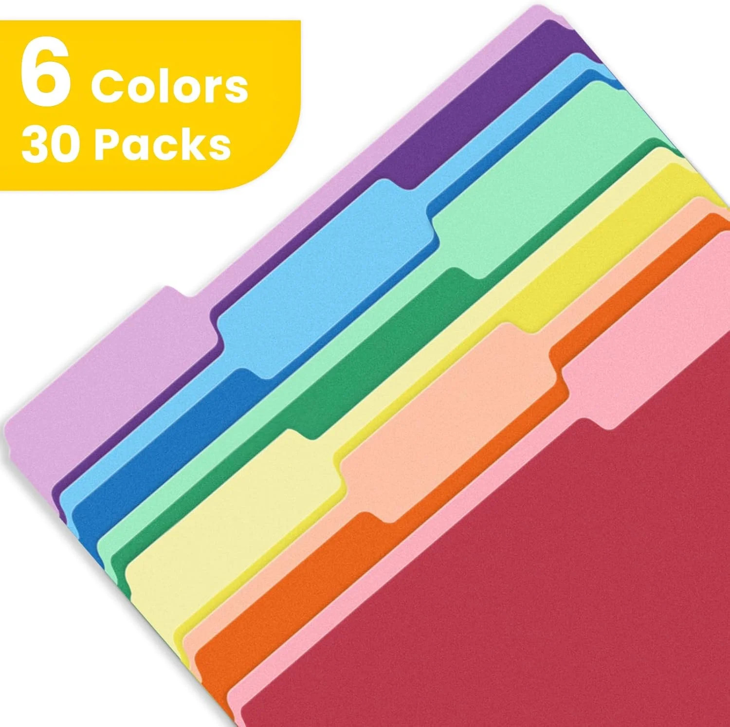 SUNEE File Folders, 30 Pack Manilla Folders 8.5 x 11, Colored File Folders Home