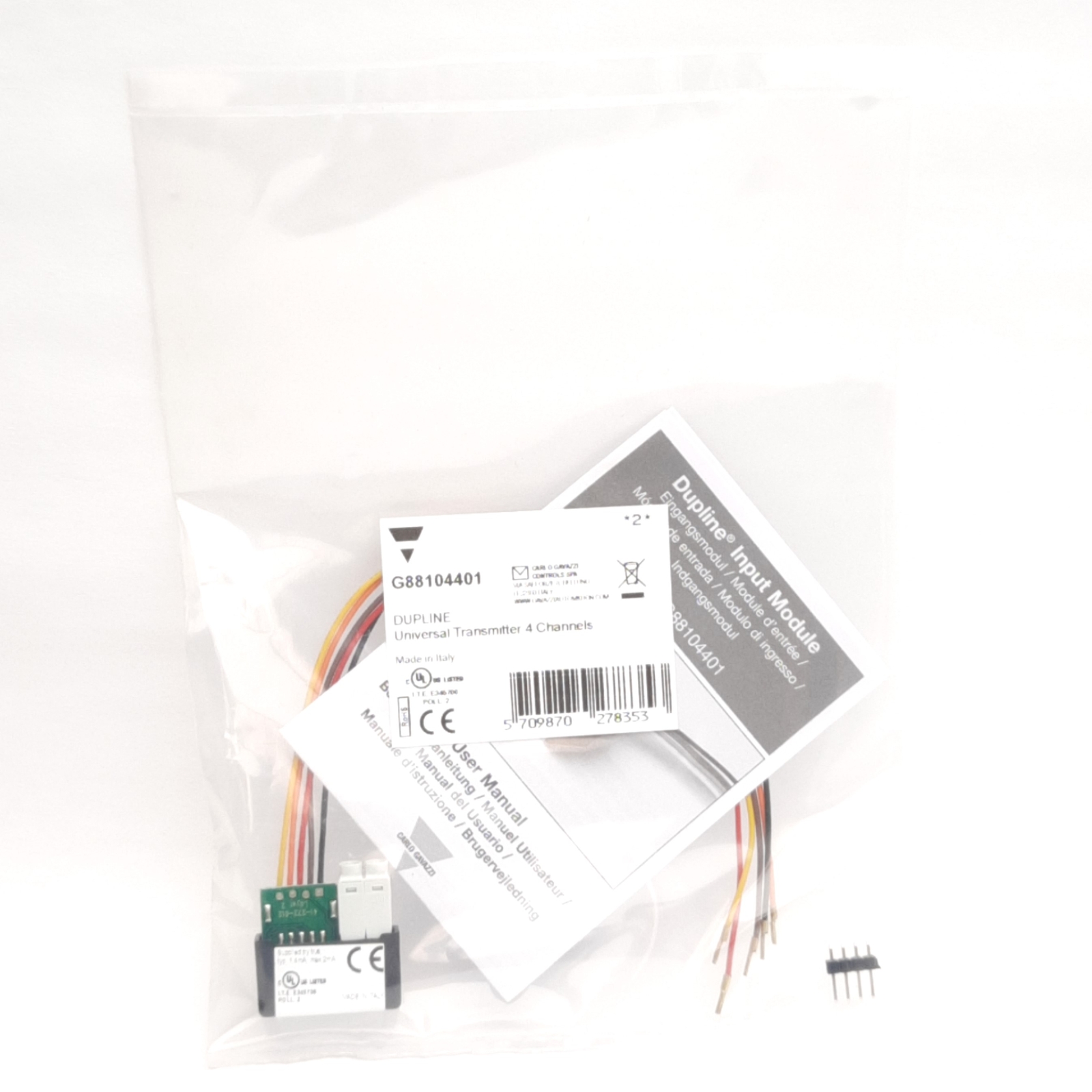Carlo Gavazzi G88104401 Dupline Universal Transmitter Input Module 2mA Max, 4-Ch
