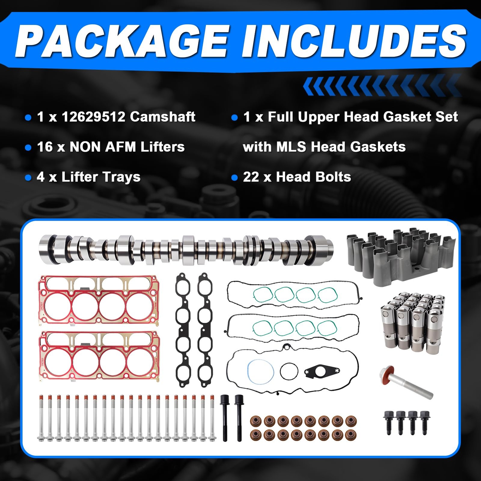 NON AFM Deleted Lifters Kit Camshaft Kit Fits 14-20 Chevy GMC Gen V L86 L87 6.2L