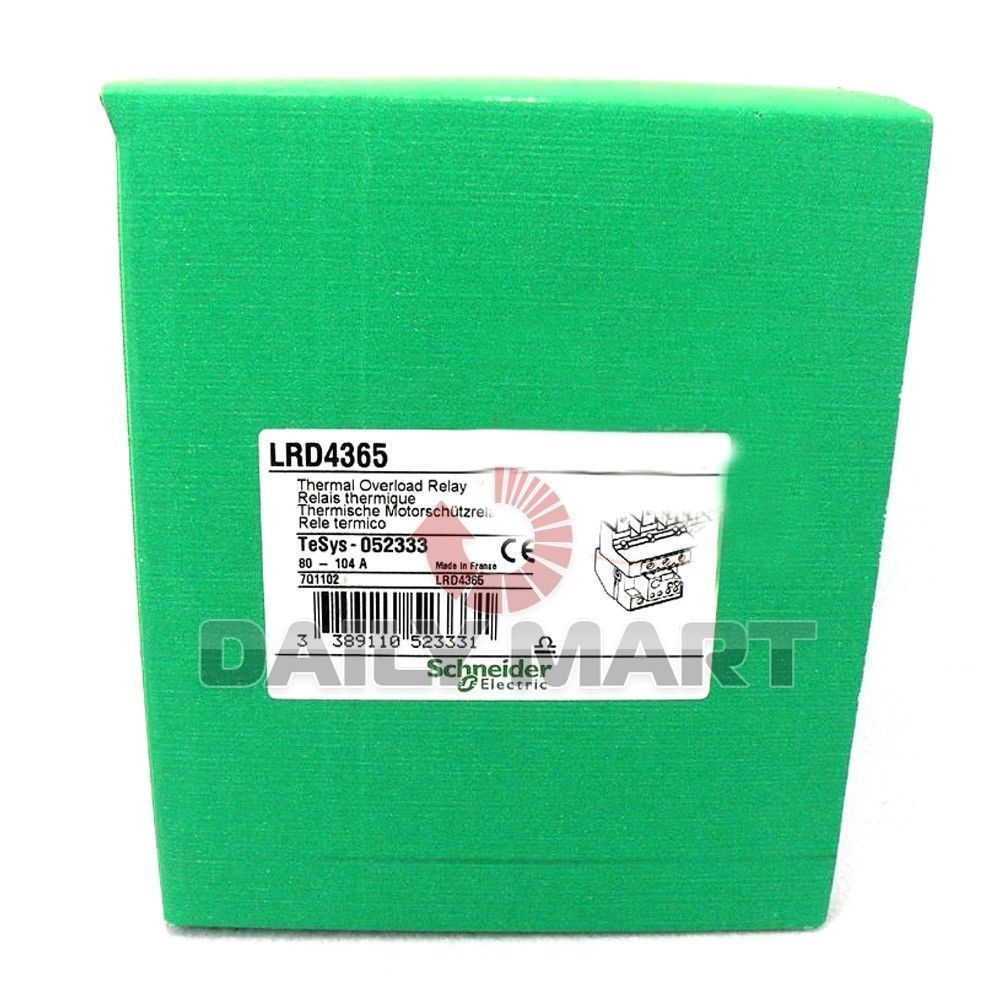 Schneider Electric Thermal Overload Relay LRD4365 80-104A New In Box Free Ship