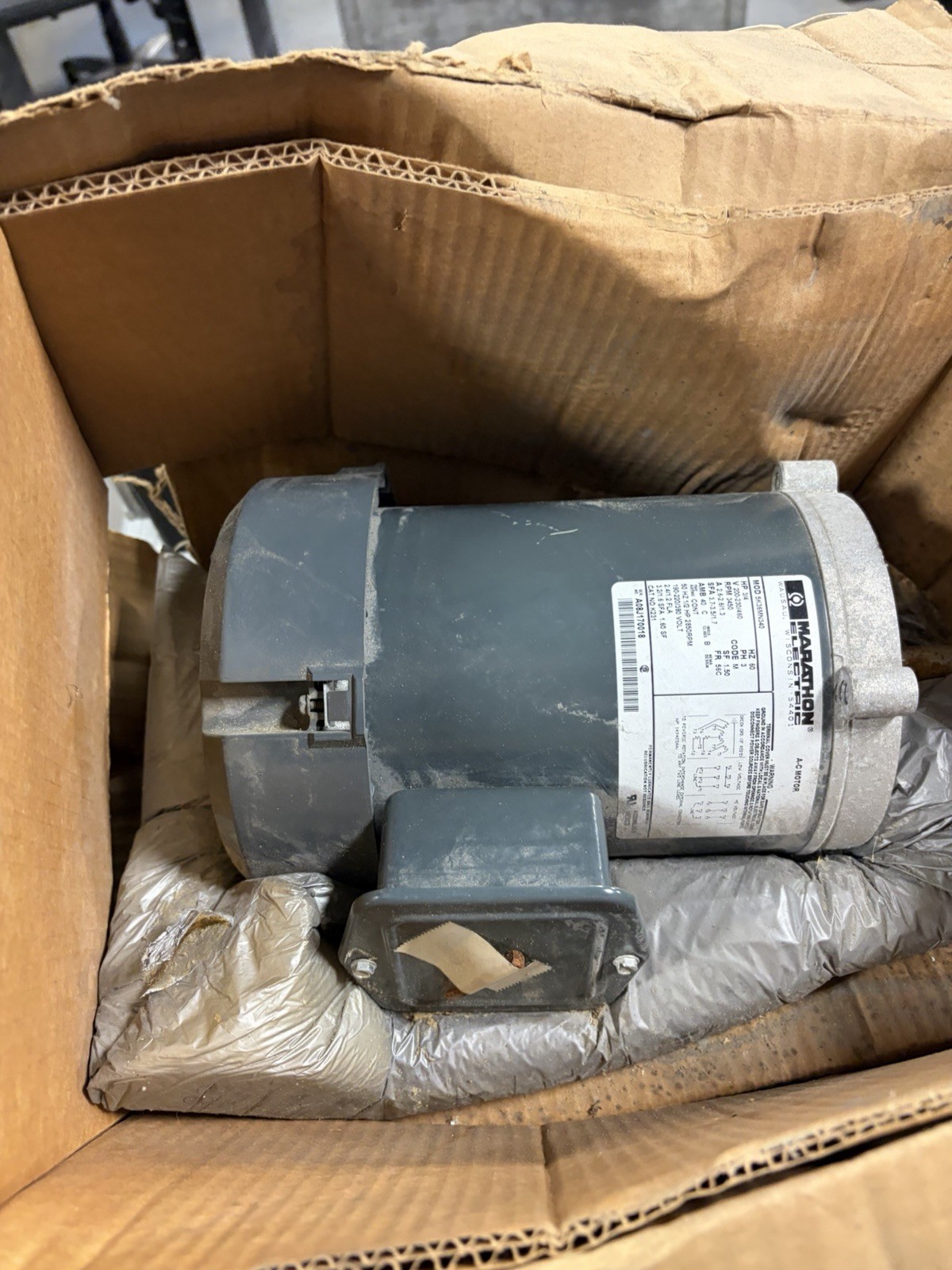 NEW MARATHON 5K36MN340 Motor K231 3ph 3/4hp 200-230/460V 60hz 3450rpm TEFC-56C