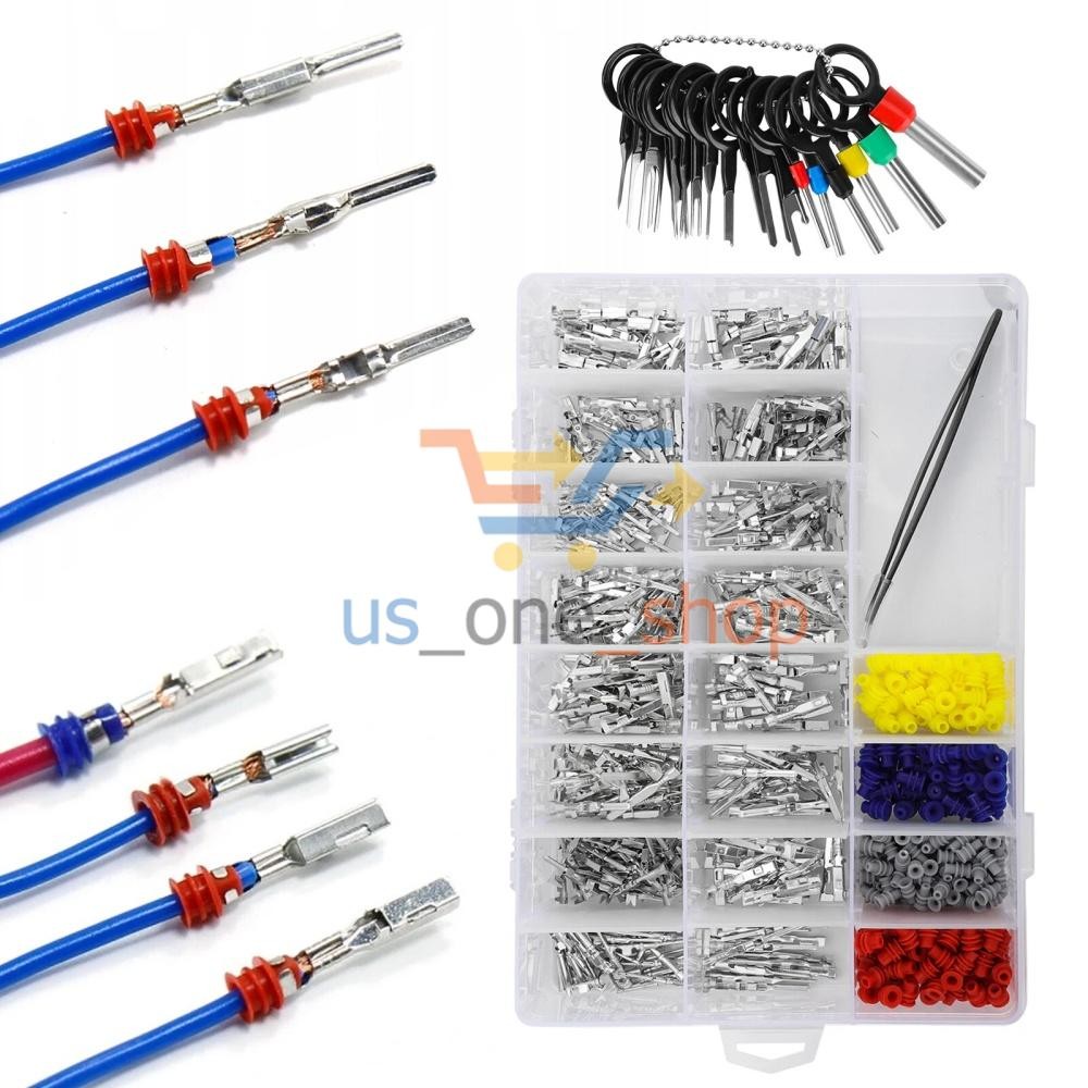 739Pcs Automotive Electrical Connector Pins Kit Terminal Removal Tool Wire Seals