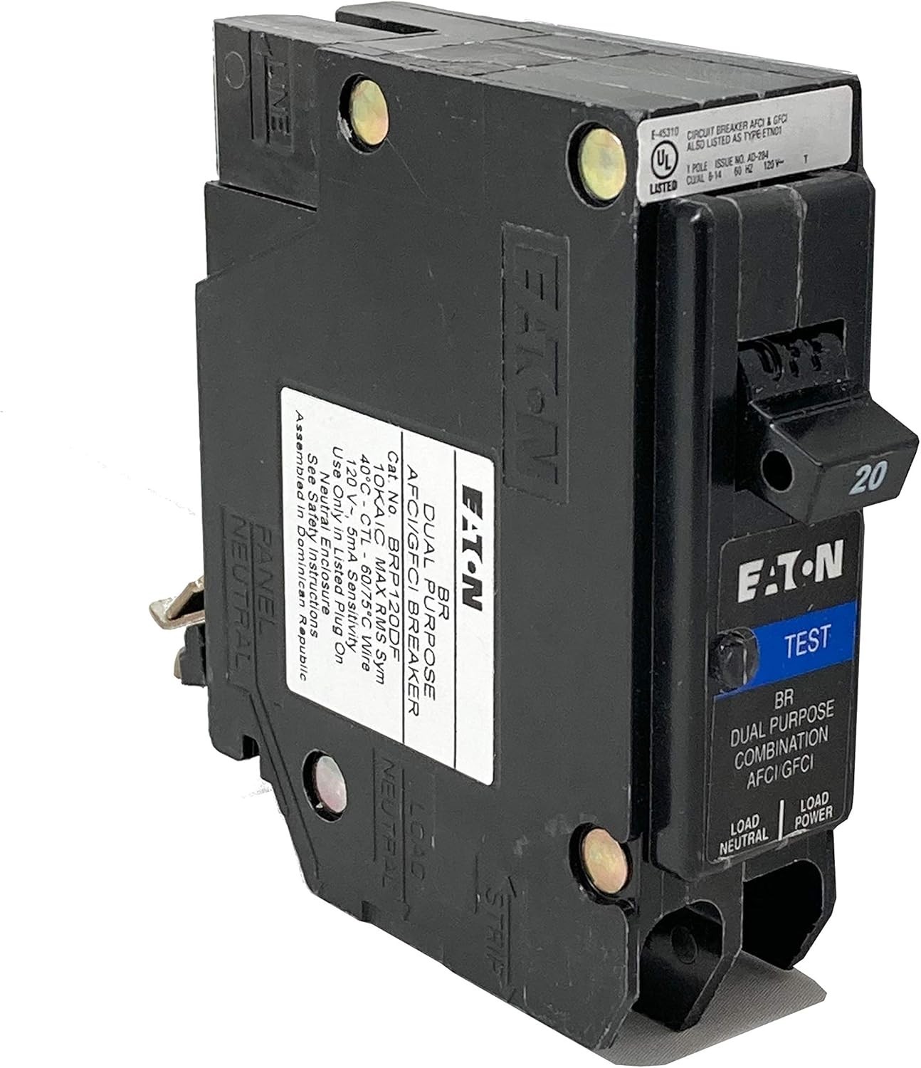 Eaton BR Dual Function AF/GF Circuit Breaker 1 Pole 20A – 120V Safety Solution