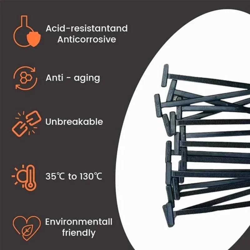 500 PCS-Universal Cable Tie Buckle, Heavy Duty Self-Locking Nylon Zip Tie Holder