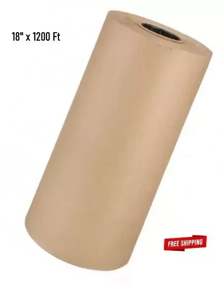 18″ x 1200 ft Brown Kraft Paper 30 lb Basis Weight Roll Packaging Shipping
