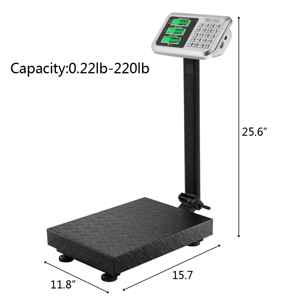 220lb Electronic Luggage Scale with Price Calculator High Precision Scale Black
