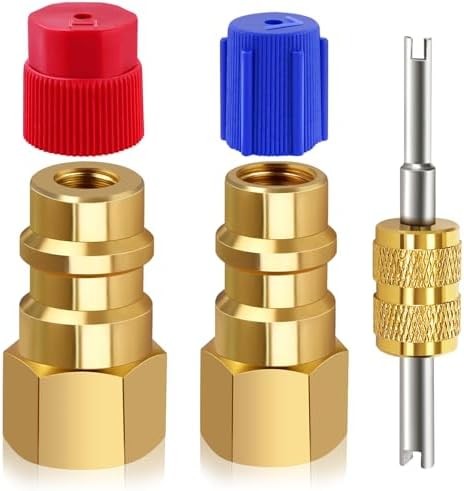 R12 to R134a Adapter, High & Low Pressure R12 to R134a Conversion Kit, Brass R12