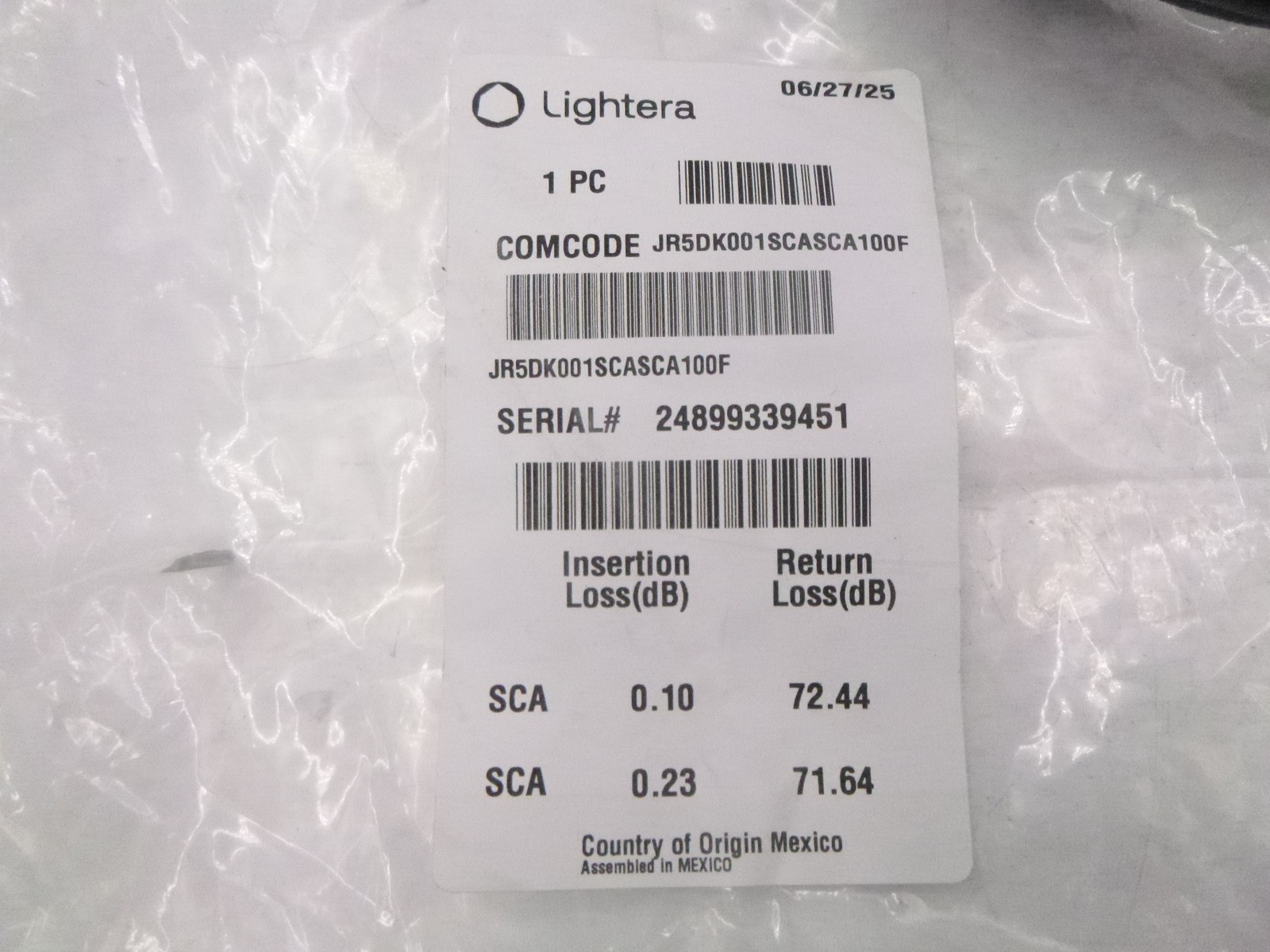 100FT OFS Lightera JR5DK001SCASCA100F 30.5m Length Fiber Optic Cable