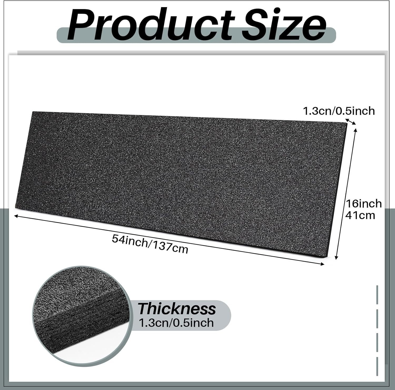 Customizable Polyethylene Foam Sheet 54 x 16 x 0.5 Inch Black Foam Insert Pad…
