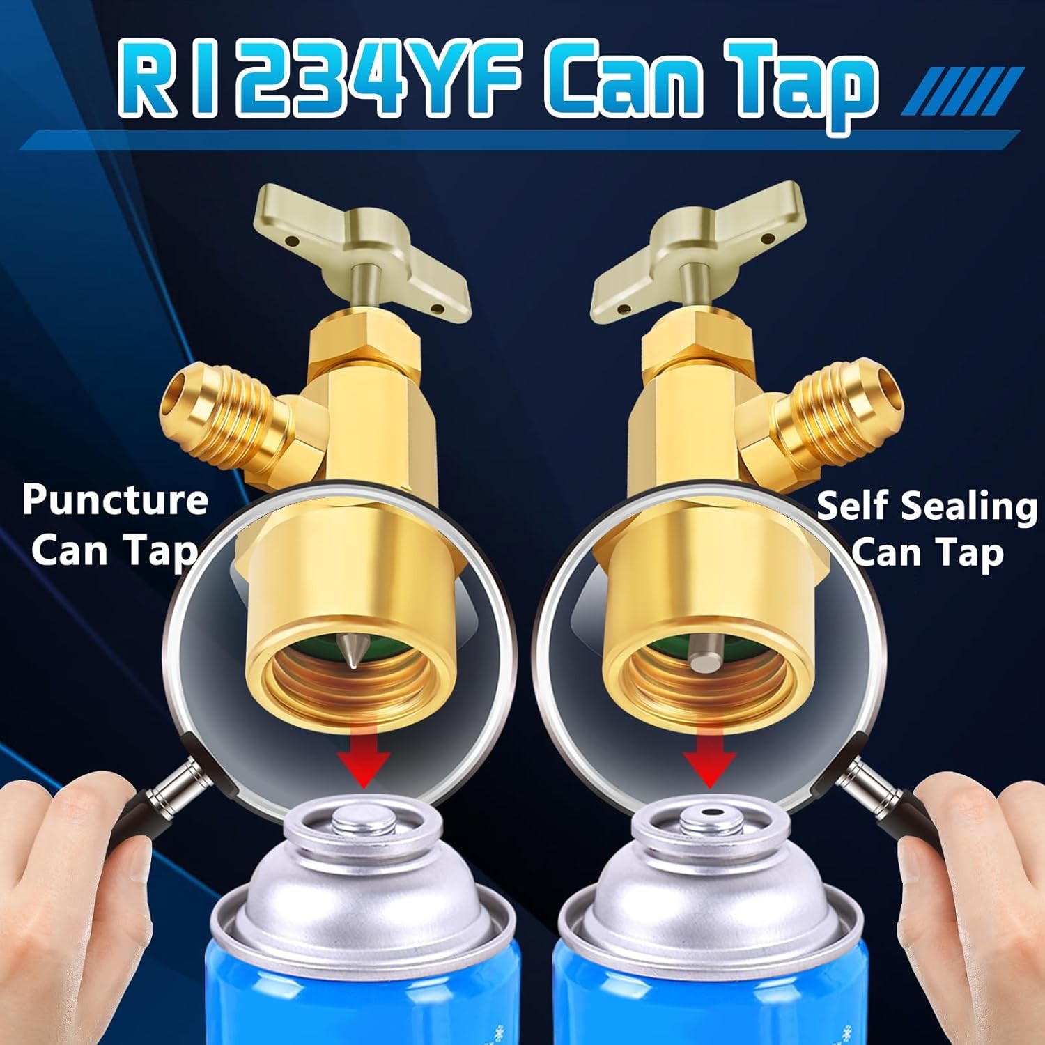 R1234YF Can Tap, R1234YF Self-Sealing and Puncture Style Refrigerant Can Tap Val