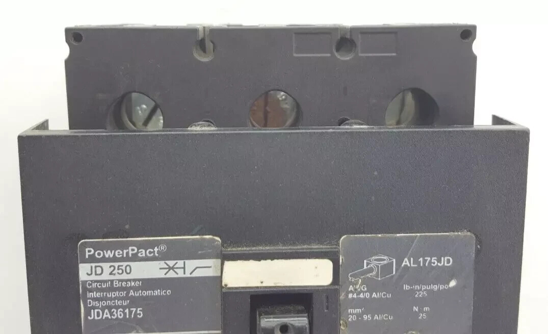 SQUARE D JDA36175 POWER PACT CIRCUIT BREAKER 175A 3P 600V 175 AMP 3 POLE JDA