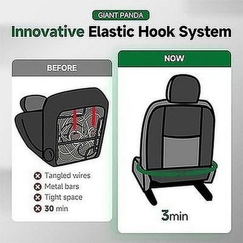 GIANT PANDA Front Seat Covers Toyota Tacoma 2016-2025 Double Crew Cab #R029
