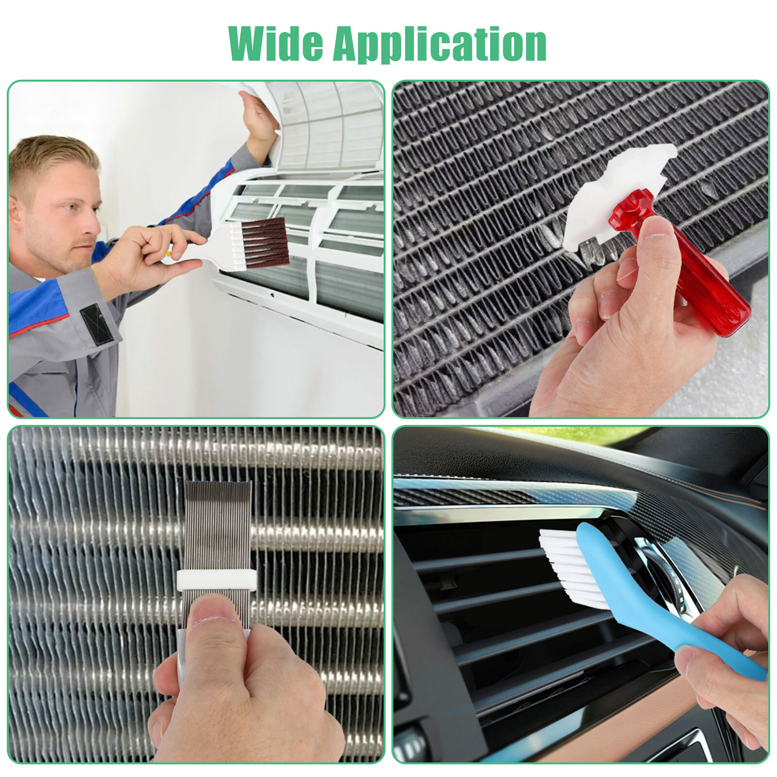 5Pcs Air Conditioner Fin Cleaner Set Fin Comb Condenser Straightener Repair Tool