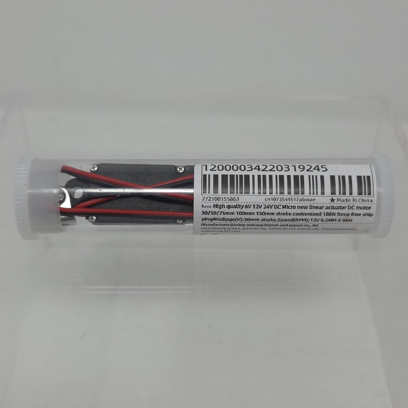 DC 12V 9.5mm/s 30mm 96N Mini Micro Linear Actuator Fast Speed 6 inch