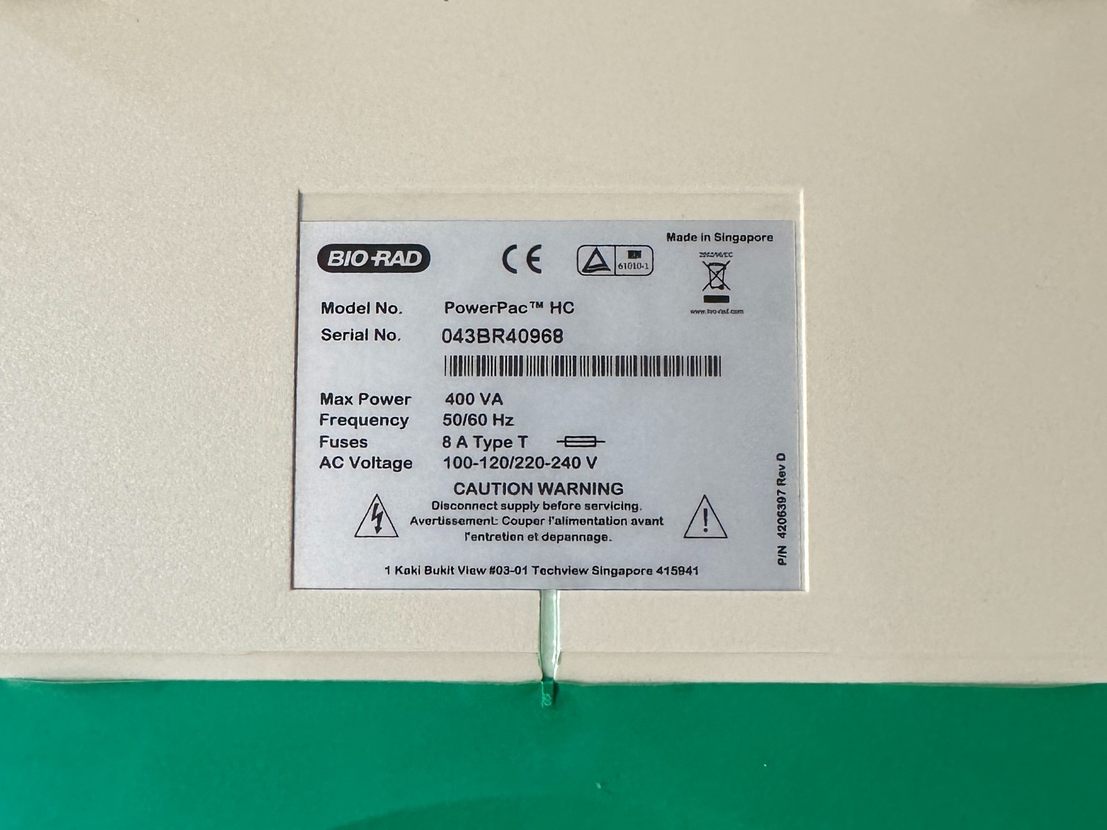 Bio-Rad PowerPac HC High-Current Electrophoresis Power Supply 250V 3.0A 300W