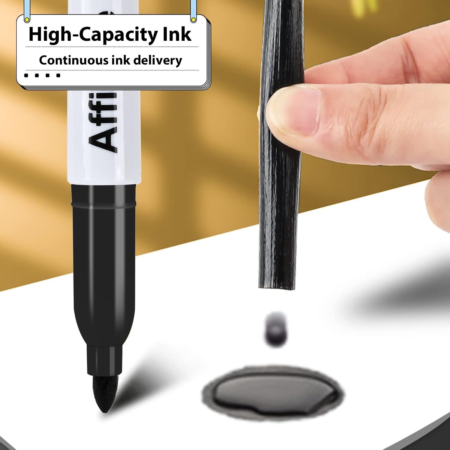 Affisure Permanent markers, 100 packs permanent 1 Count (Pack of 100), Black