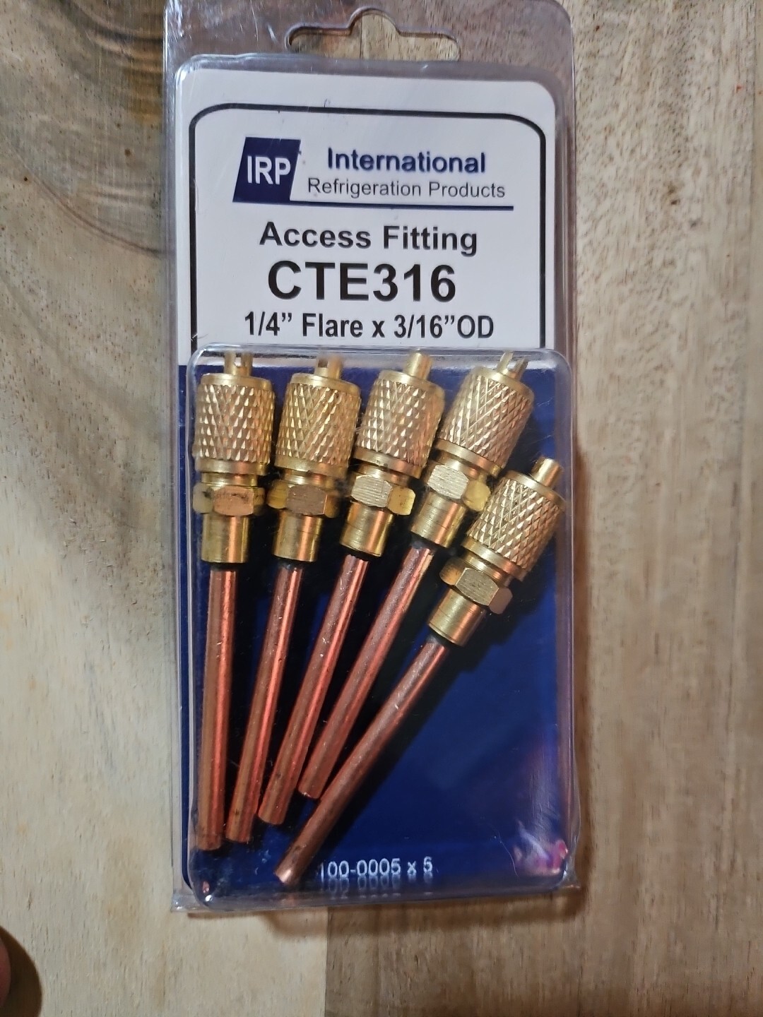International Refrigeraton Access Fitting, Copper 1/4″ Flare x 3/16″ OD, CTE316