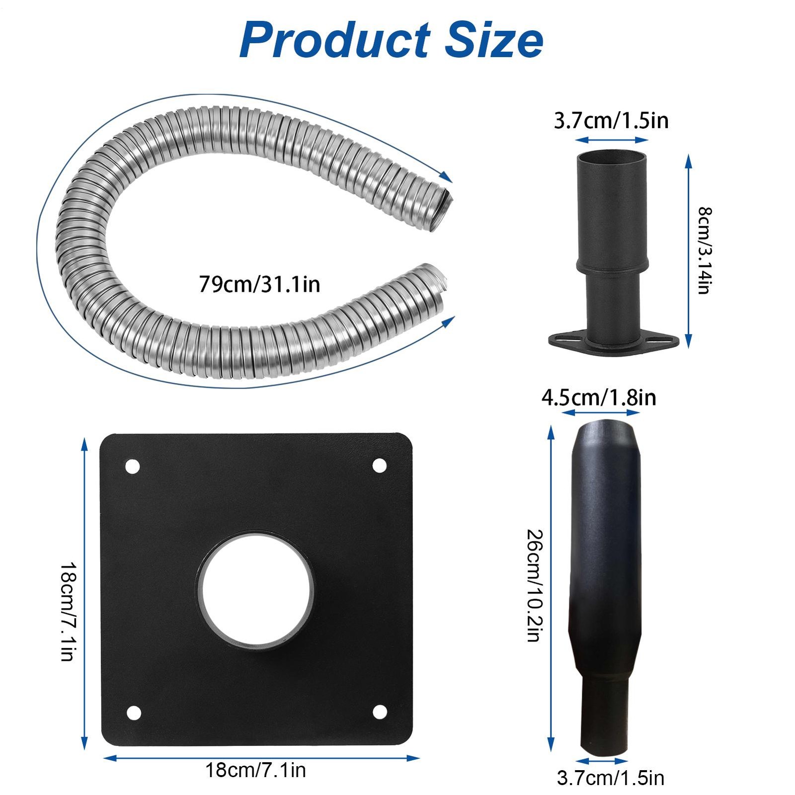 New Generator Exhaust Extension Muffler w/Wall Mounting Kit – Universal Fit US-