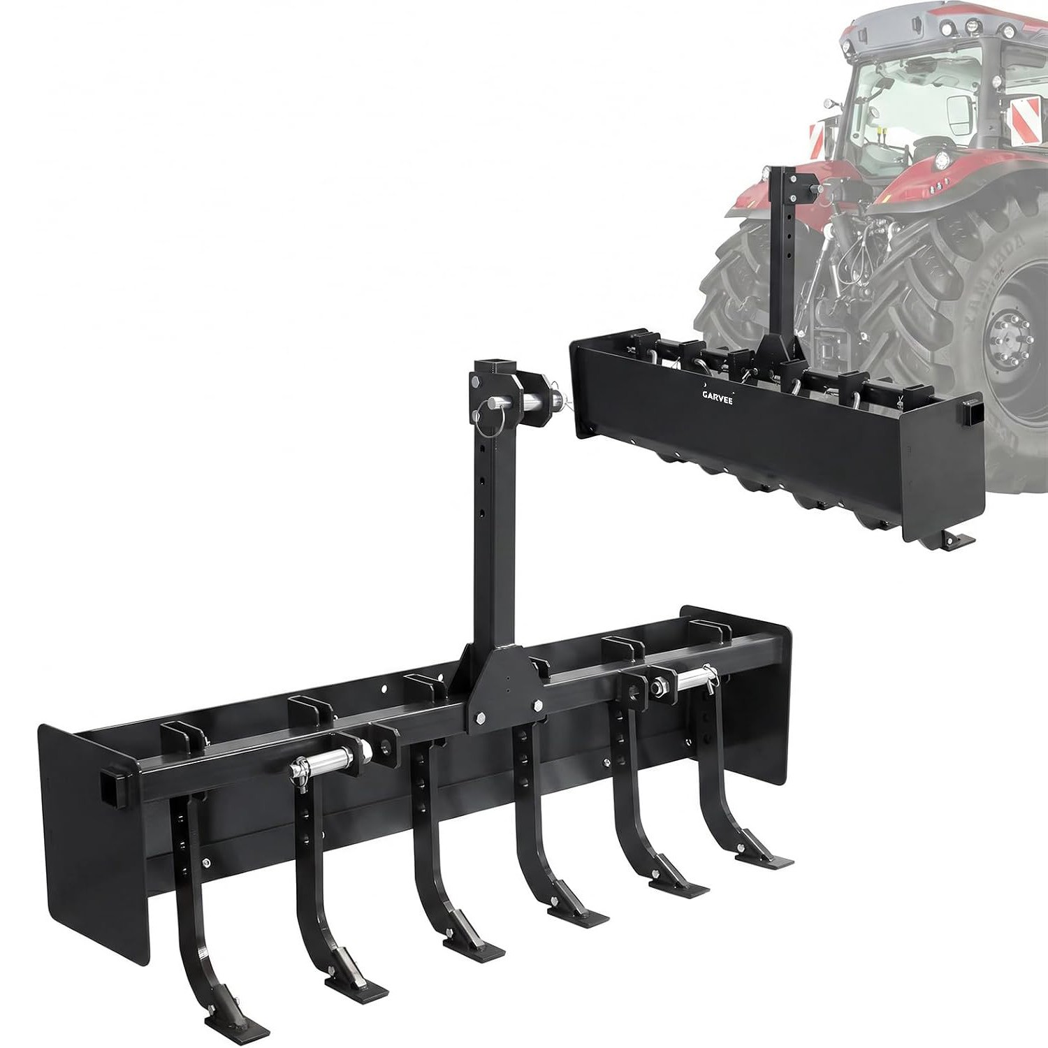55″ Tow Behind Box Scraper Box Blade 3-Point Quick Hitch Fit Cat 0 Cat 1 Tractor