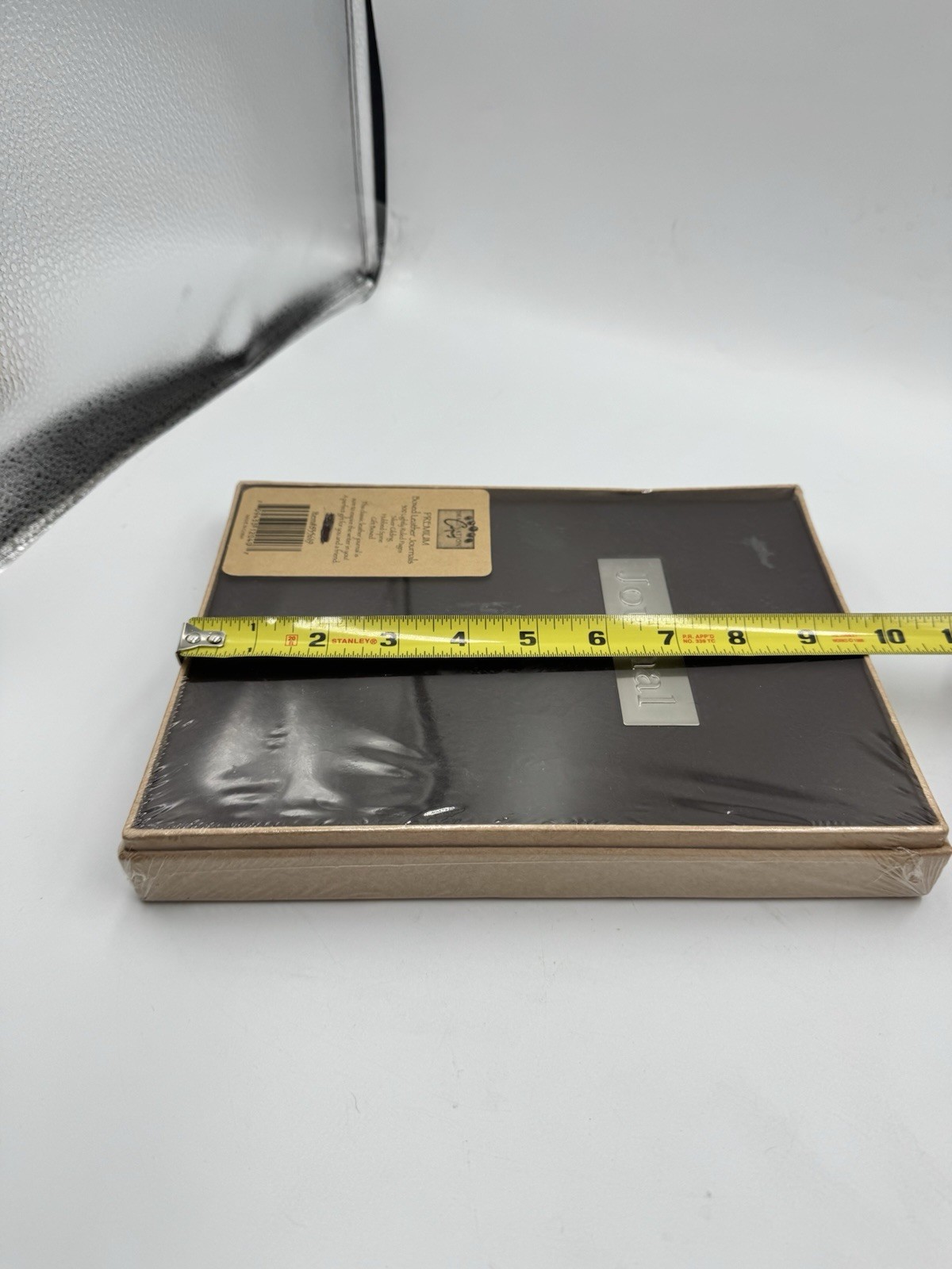 Premium Real LEATHER Journal NIB NRFB Silver Gilding Hubbed Spine Gift Boxed