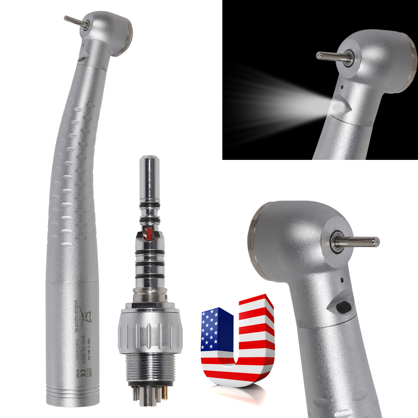 Dental High Speed Handpiece Turbine LED & No-LED + Quick Coupler 4/6 Hole