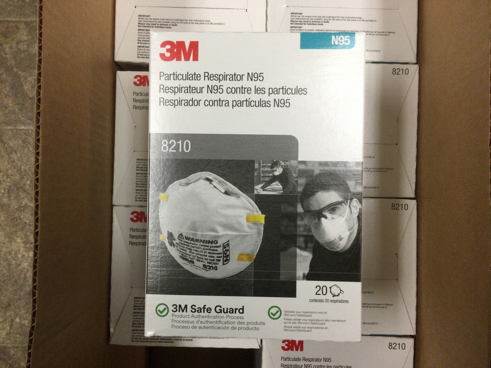 8 Boxes Of 20 – 3M 8210 N95 Disposable Particulate Respirator Mask – (S1topA4)