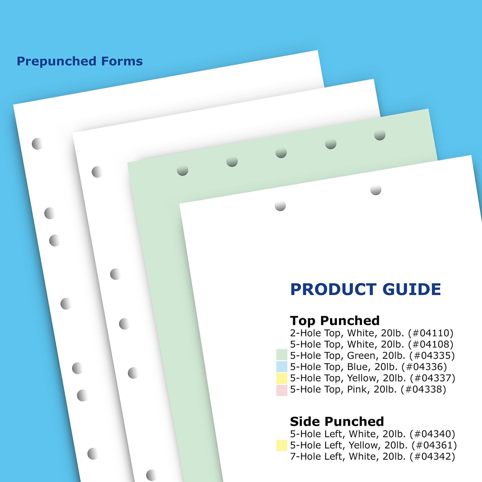 PrintWorks Professional Pre Punched Paper, 5 Hole Punch Top For Top Punch Binder