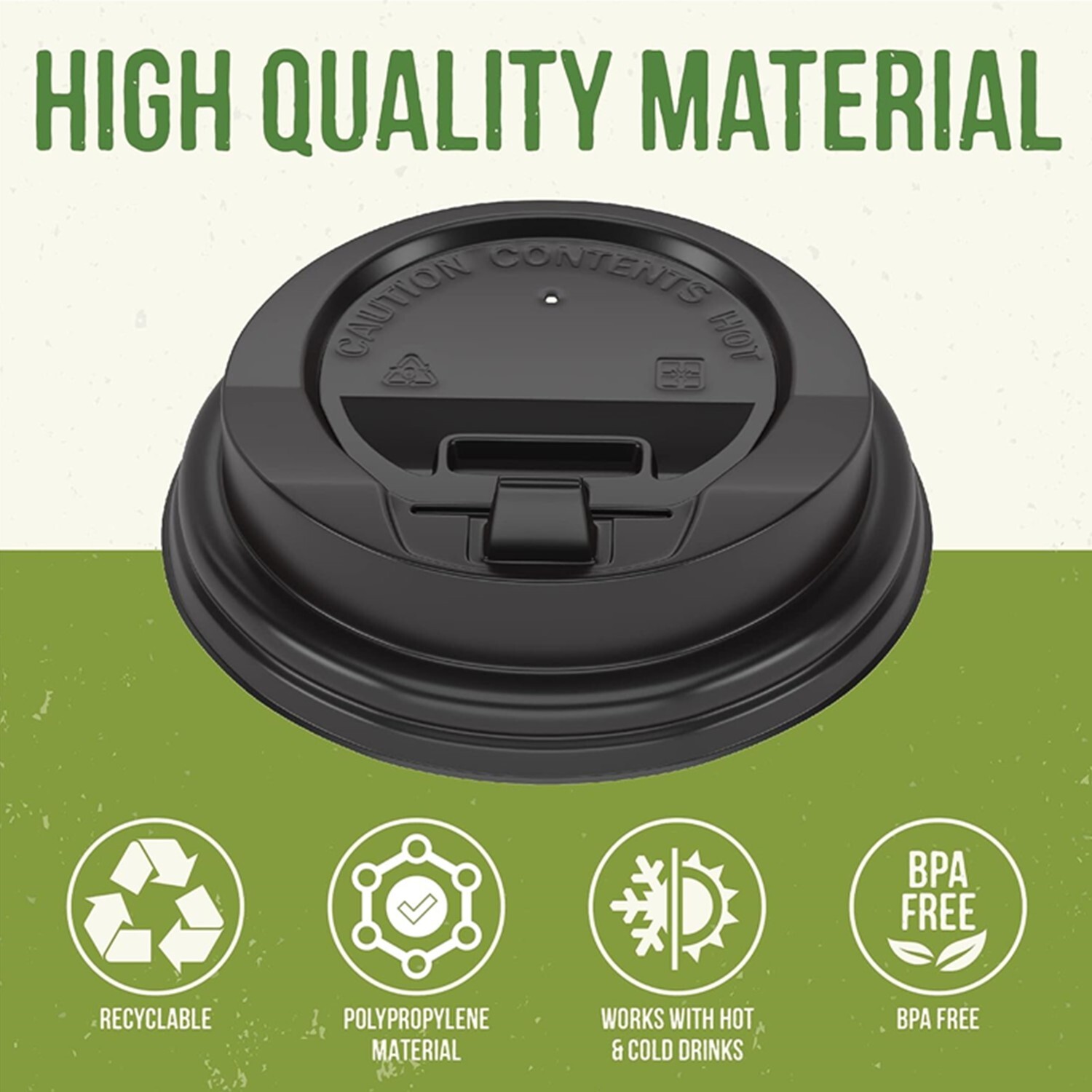 100 Pack Lids for 8oz Paper Hot Cups – Coffee Cup for Cold or Hot Drinks, Tea